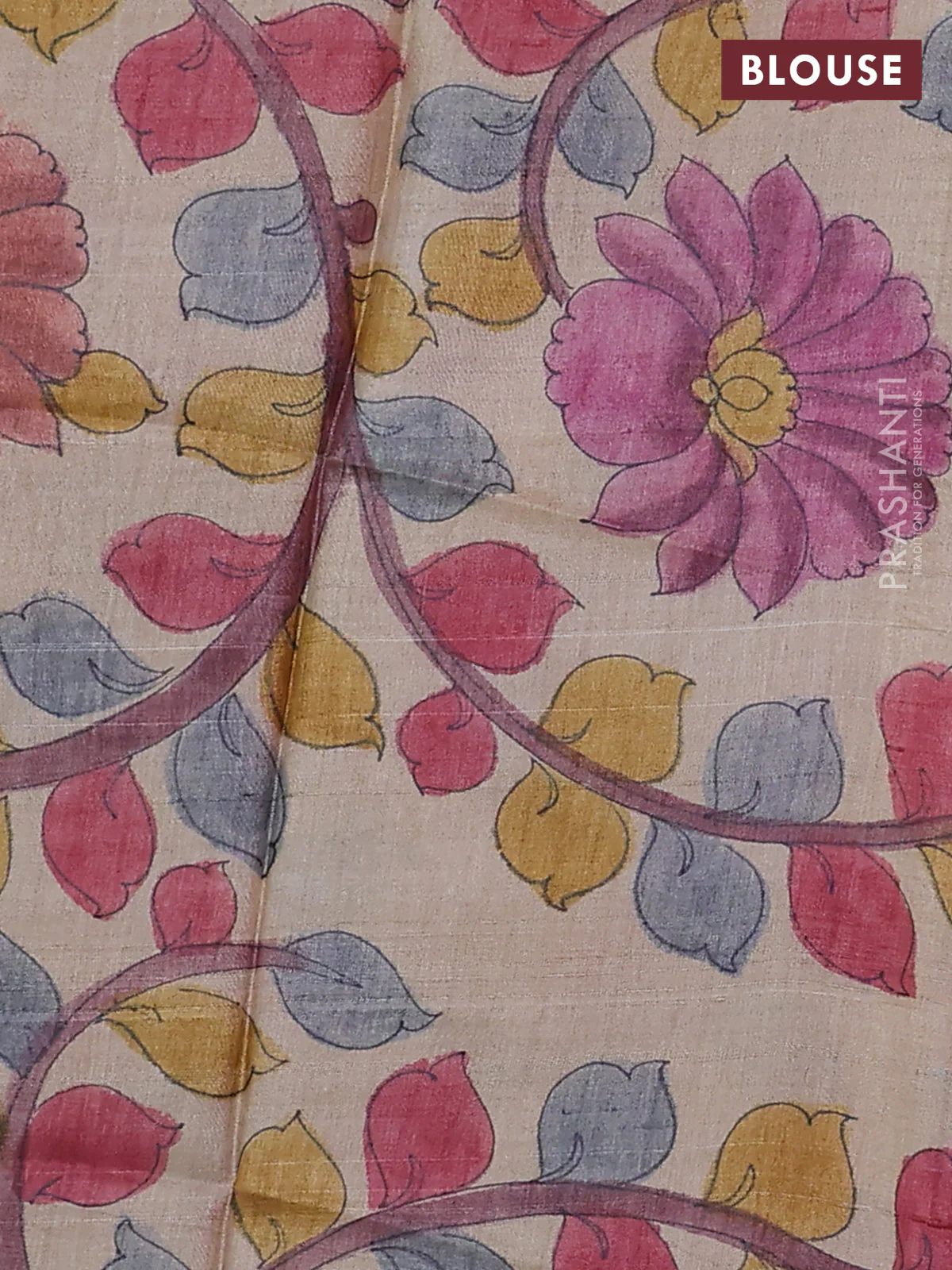 Mangalgiri silk cotton saree red and beige with plain body and silver zari woven border - Image 3