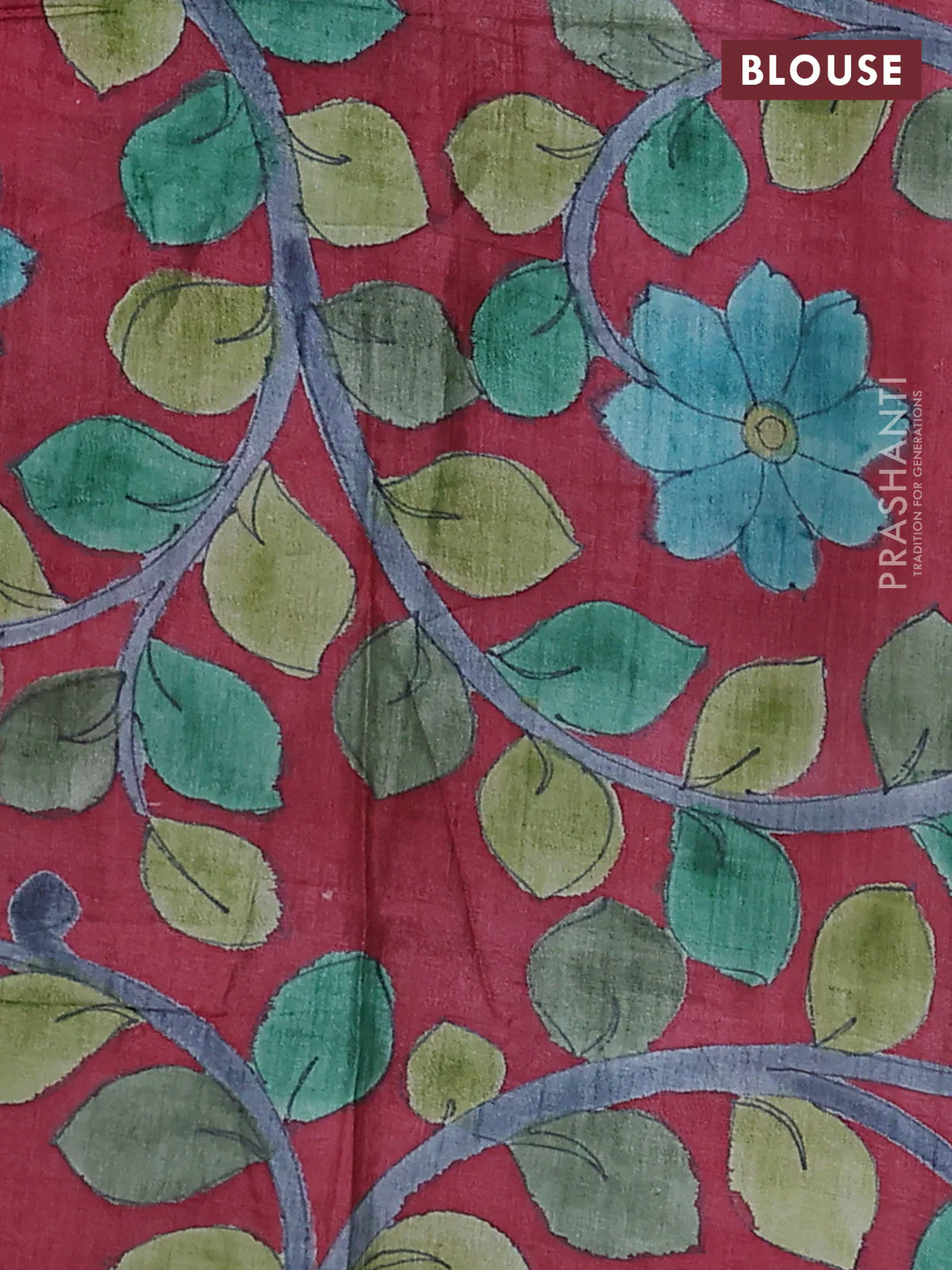 Mangalgiri silk cotton saree teal green and maroon with plain body and zari woven border - Image 3