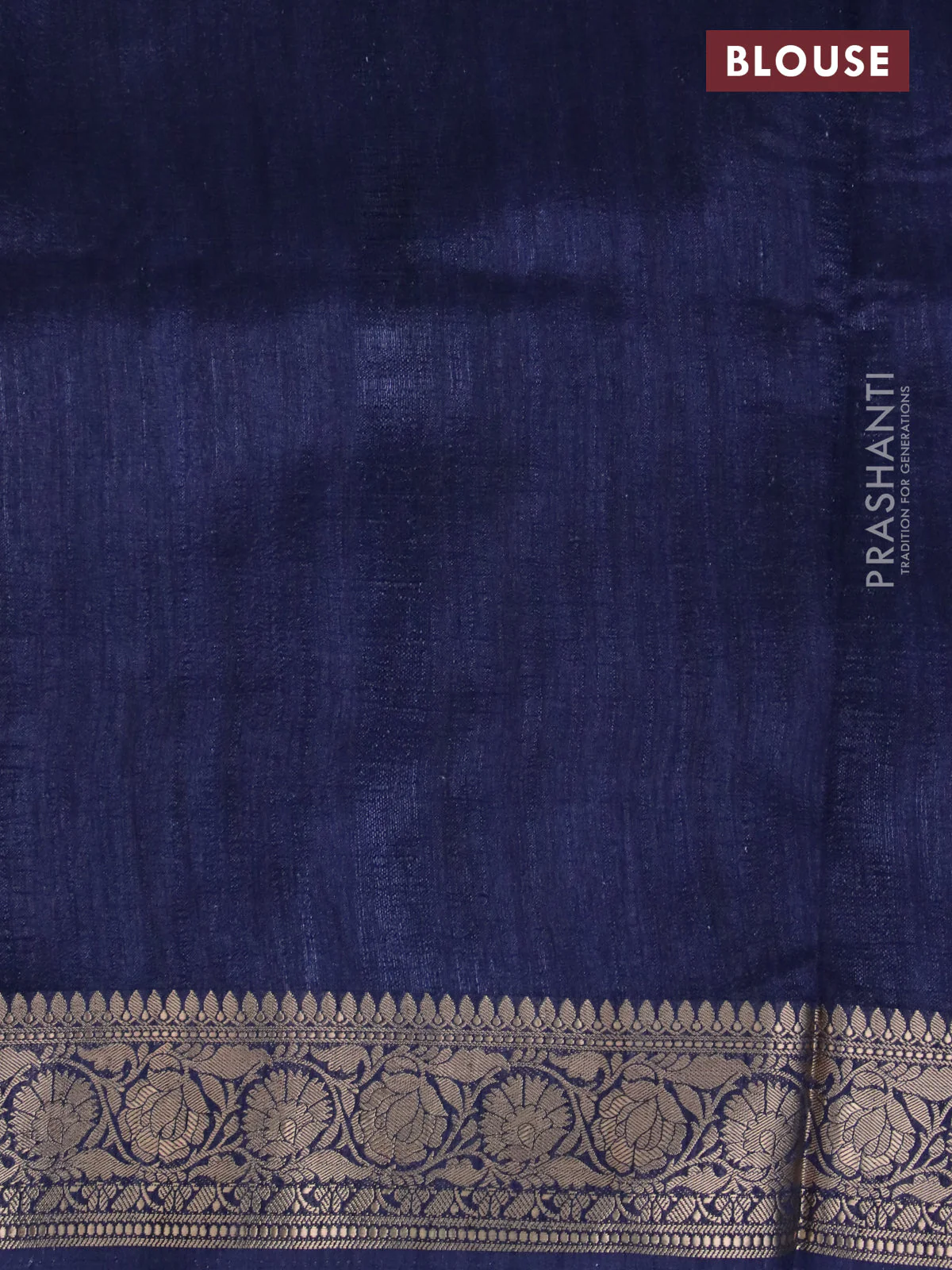 Matka tussar saree pastel grey and blue with allover kalamkari prints and zari woven border - Image 4