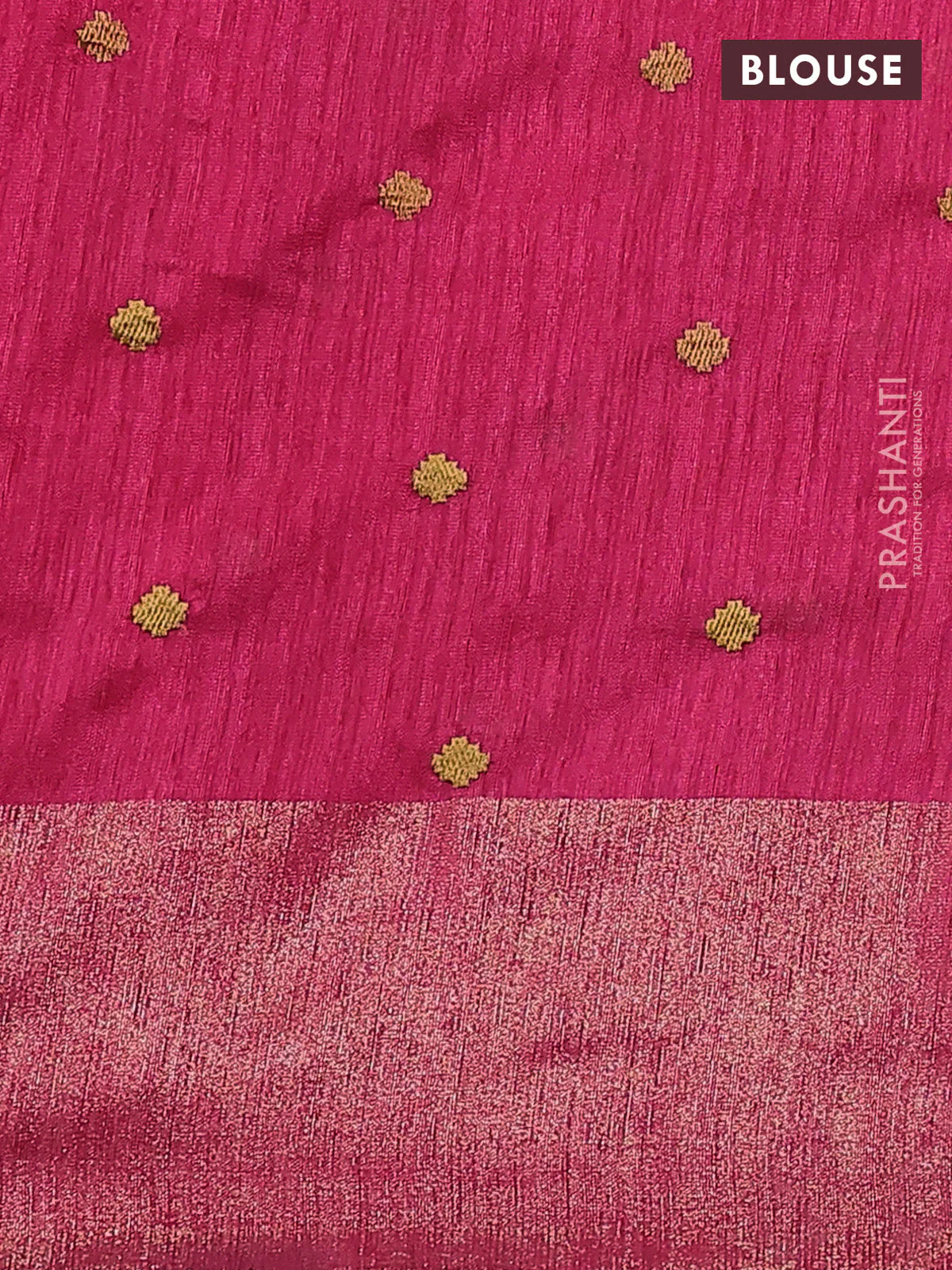 Matka tussar saree pink with floral embroidery and zari woven border - Image 3