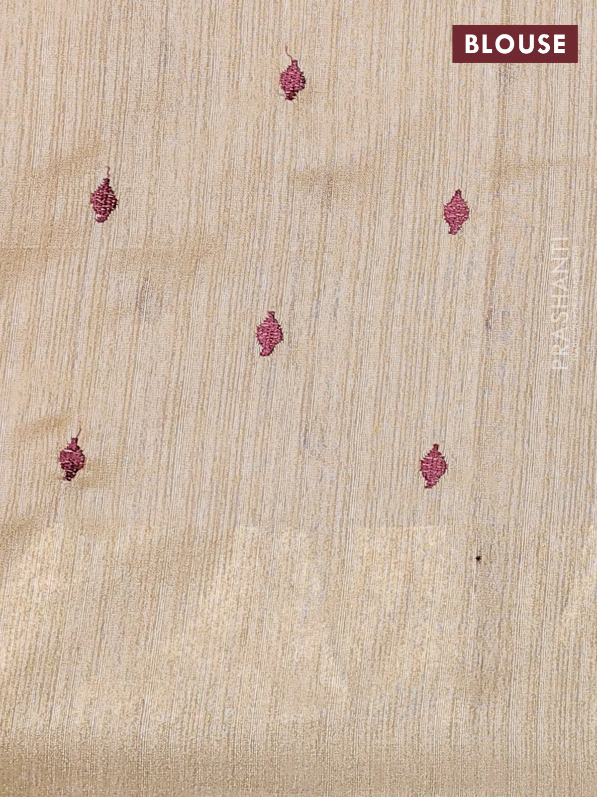 Matka tussar saree sandal with floral embroidery and zari woven border - Image 3