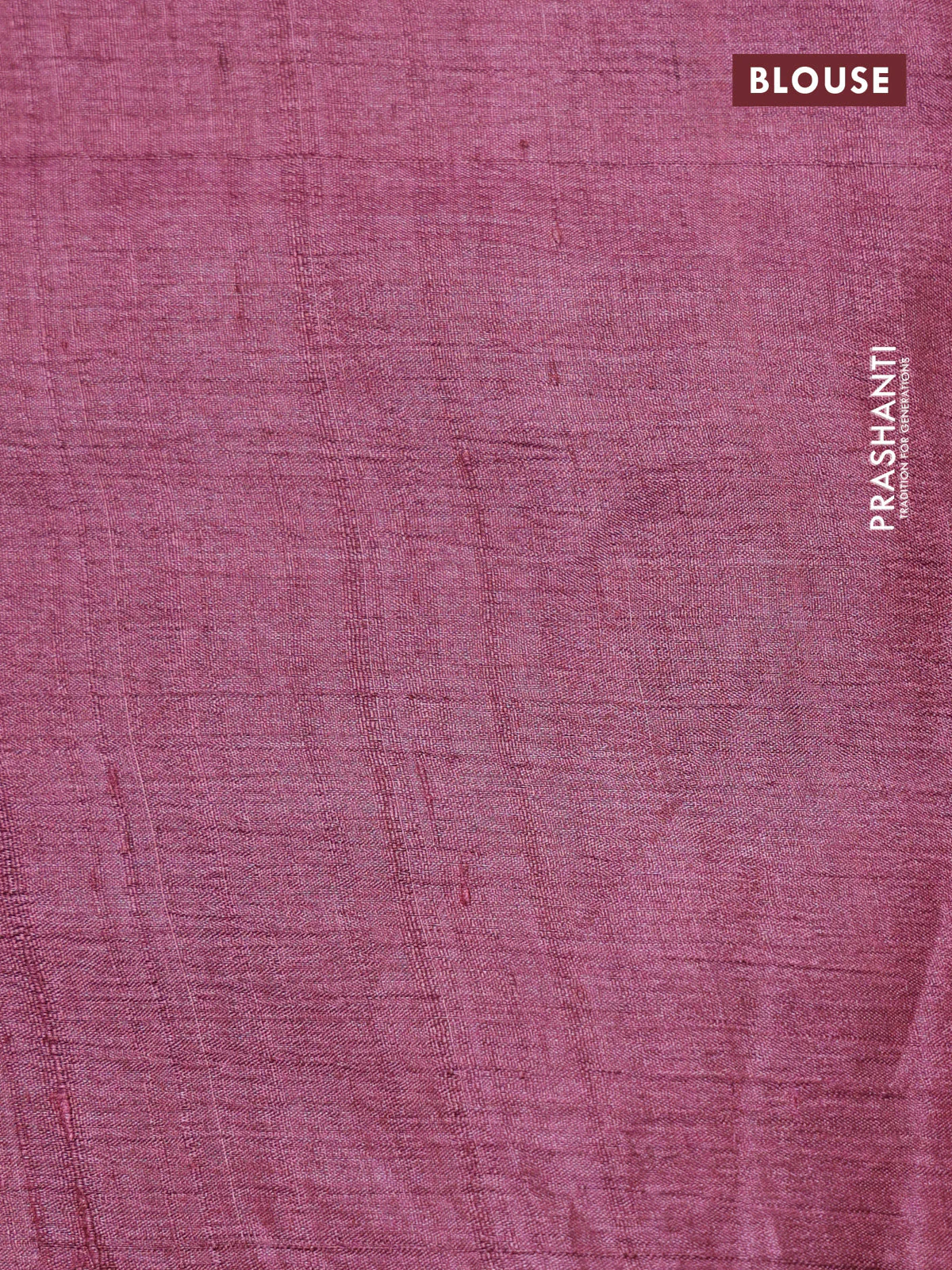 Mauve Pink Tussar silk saree with hand kantha work - Image 5