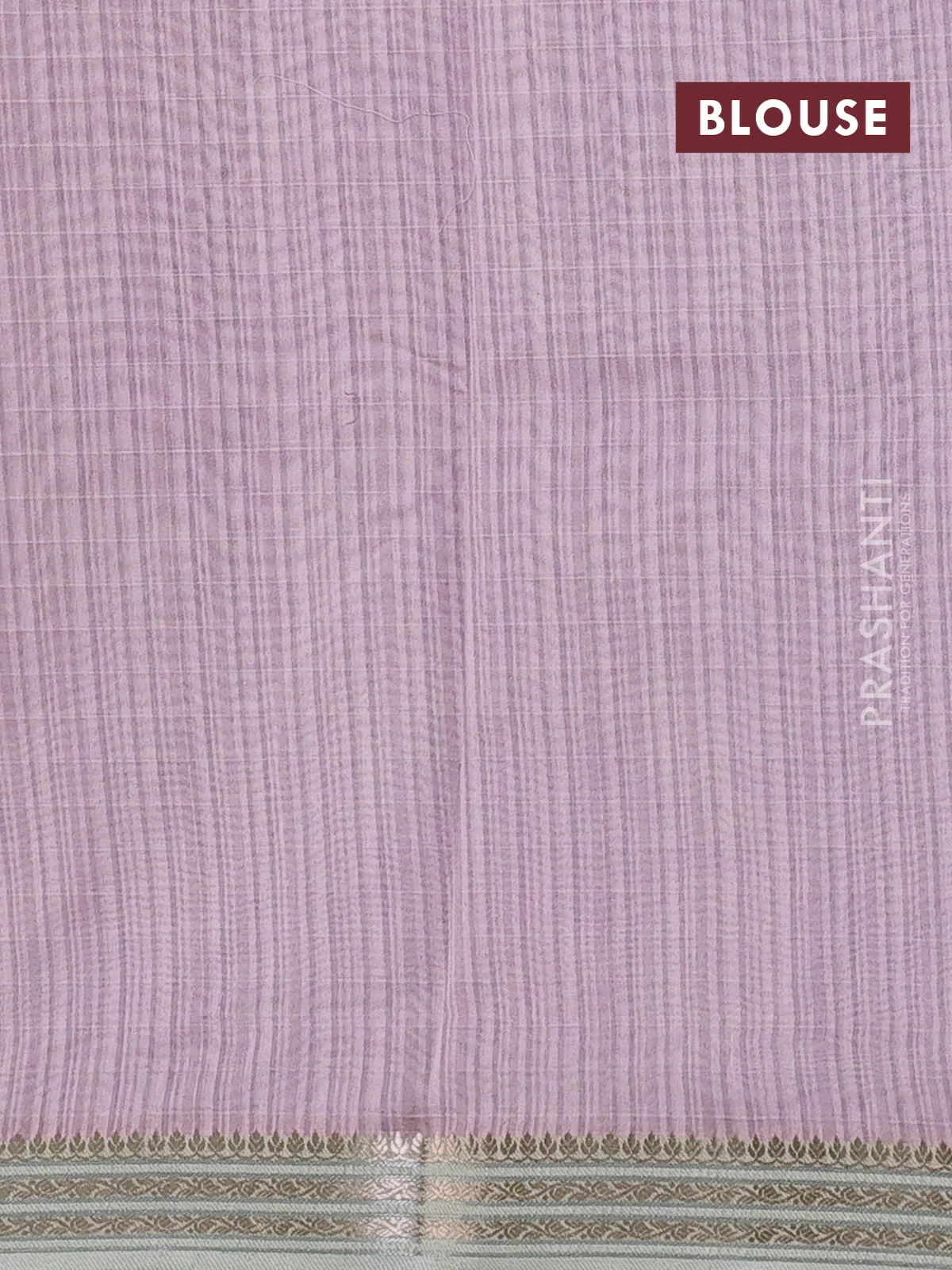 Mul chanderi saree lavender shade and pastel green with allover floral digital prints and zari woven border - Image 3