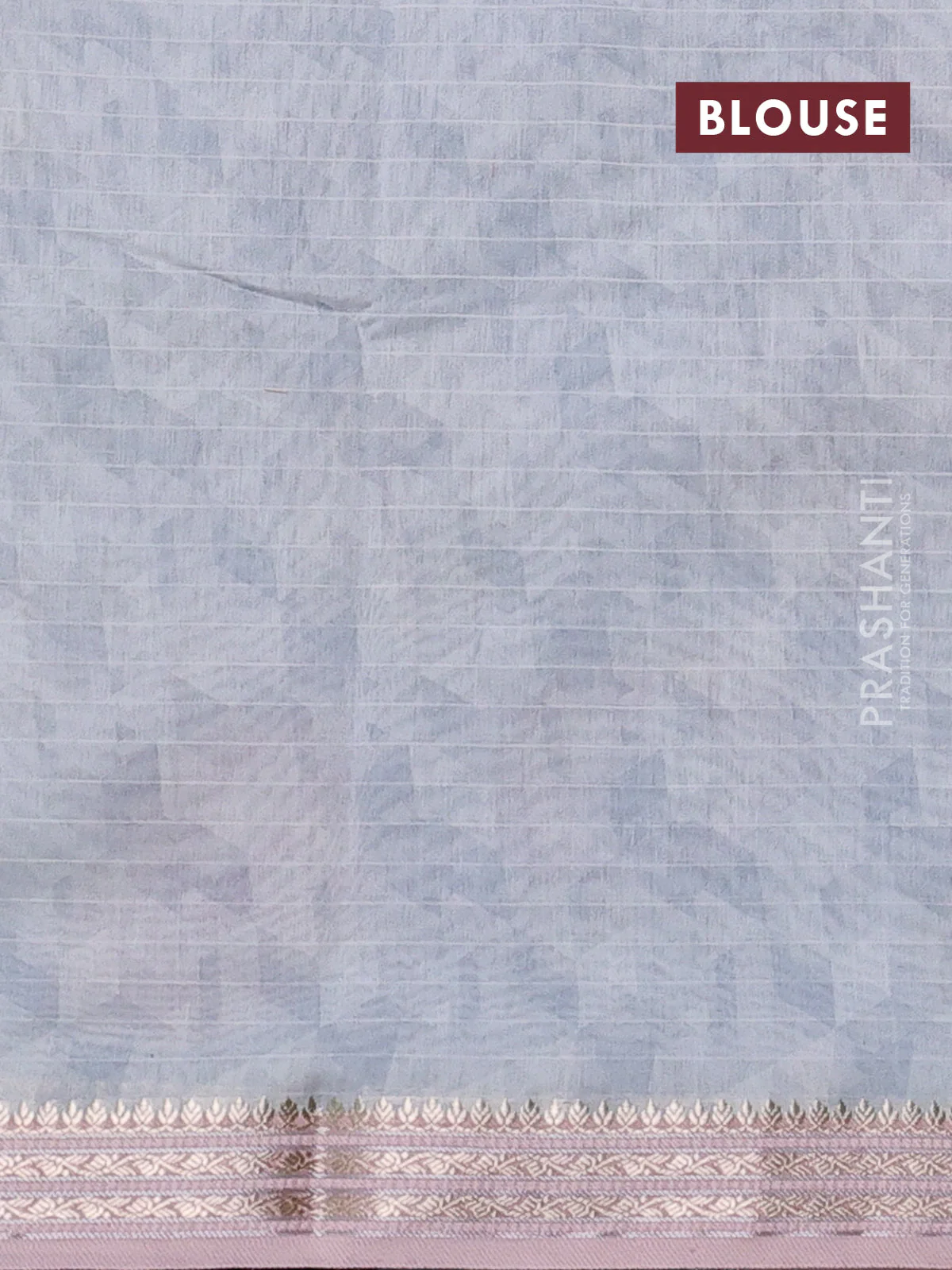 Mul chanderi saree pastel blue and baby pink with allover floral digital prints and zari woven border - Image 3