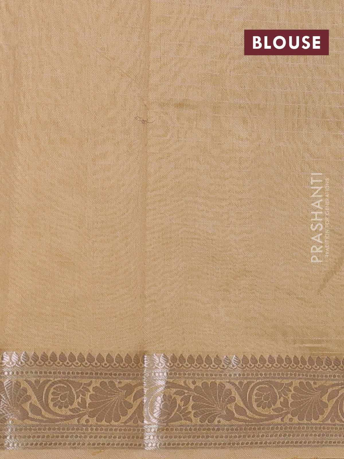 Mul chanderi saree sandal with allover digital prints and zari woven border - Image 3