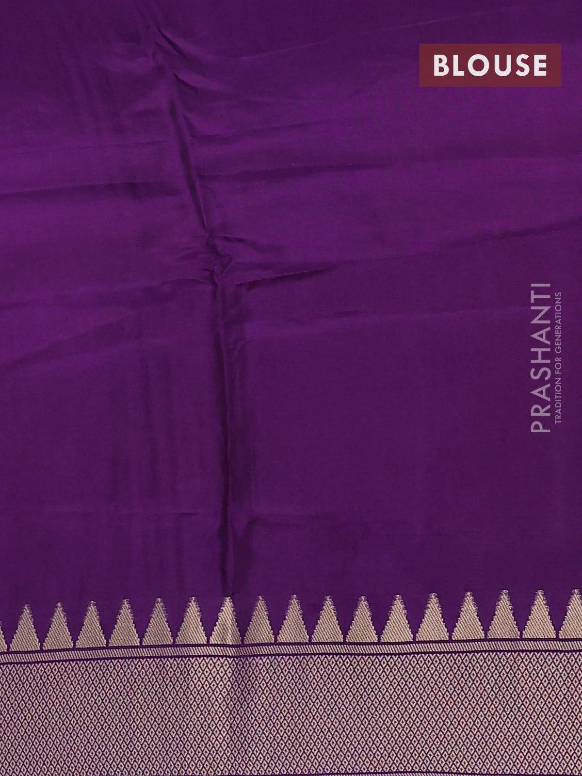 Munga crepe silk saree dark mustard and violet with zari woven buttas and rich thread & zari woven pallu - Image 3