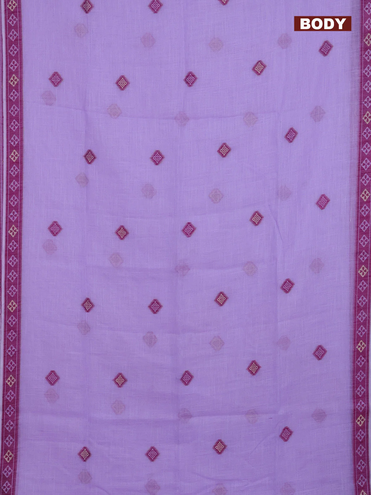Munga linen saree lavender shade with allover thread & zari weaves and thread woven border - Image 2