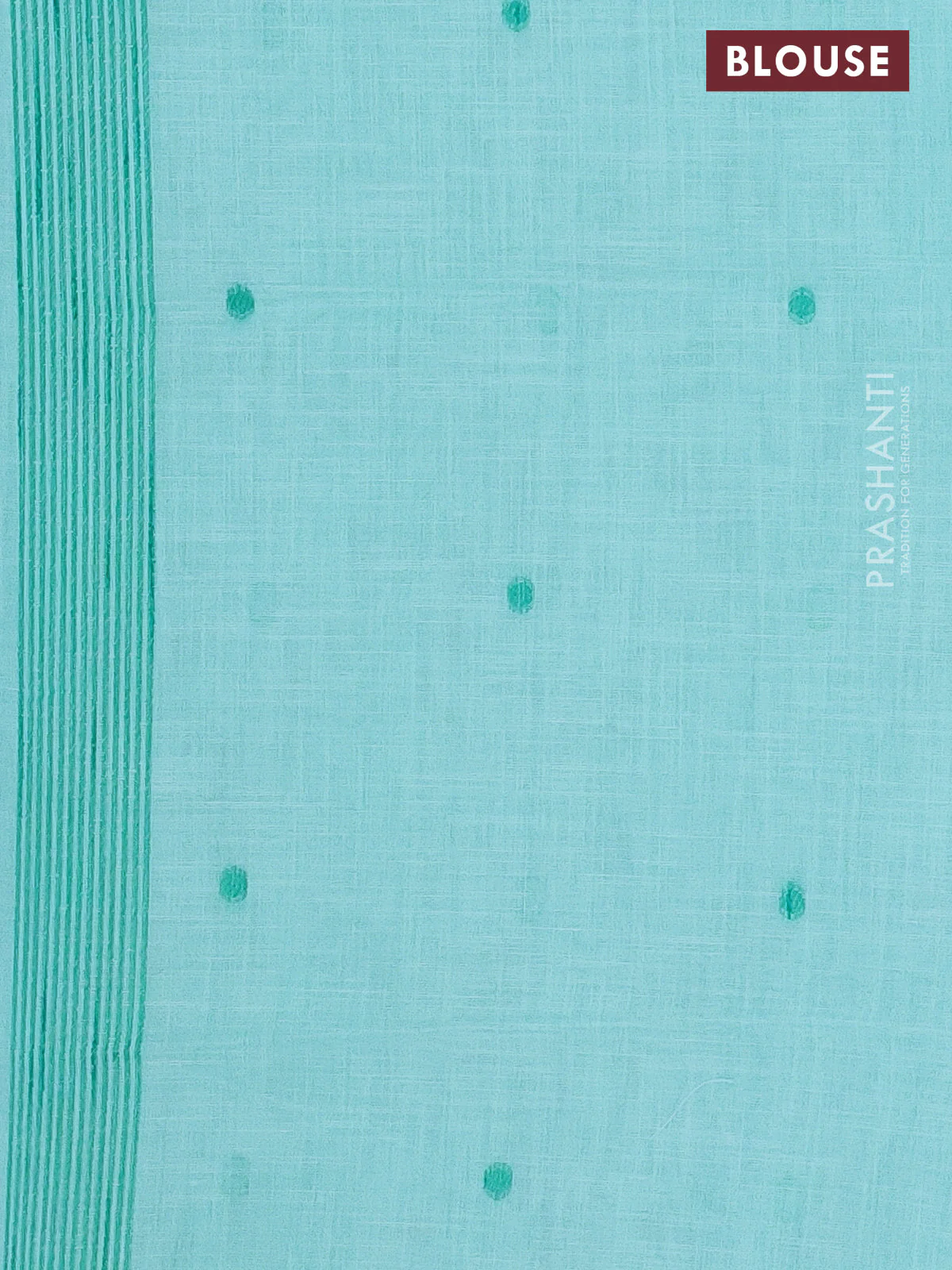 Munga linen saree teal shade and teal green with allover thread & zari weaves and thread woven border - Image 4