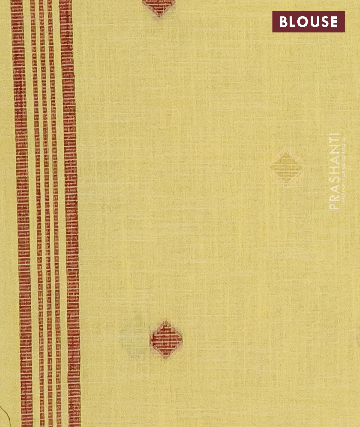 Munga linen saree yellow and maroon with thread woven floral buttas and thread woven border - Image 4