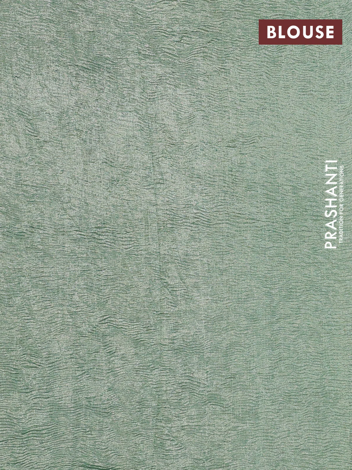 Munga silk saree pastel green with allover zari woven stripes pattern in borderless style - Image 3