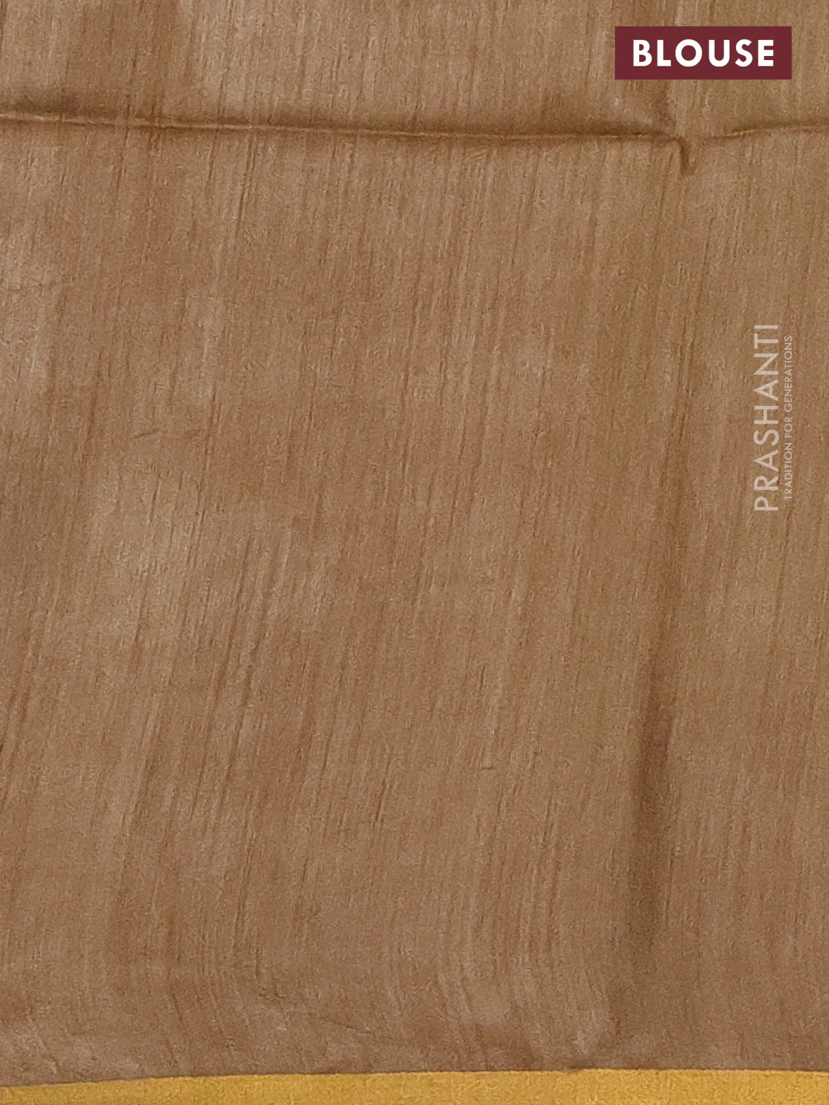 Munga tussar silk saree sandal with allover zari woven buttas and zari woven border - Image 3