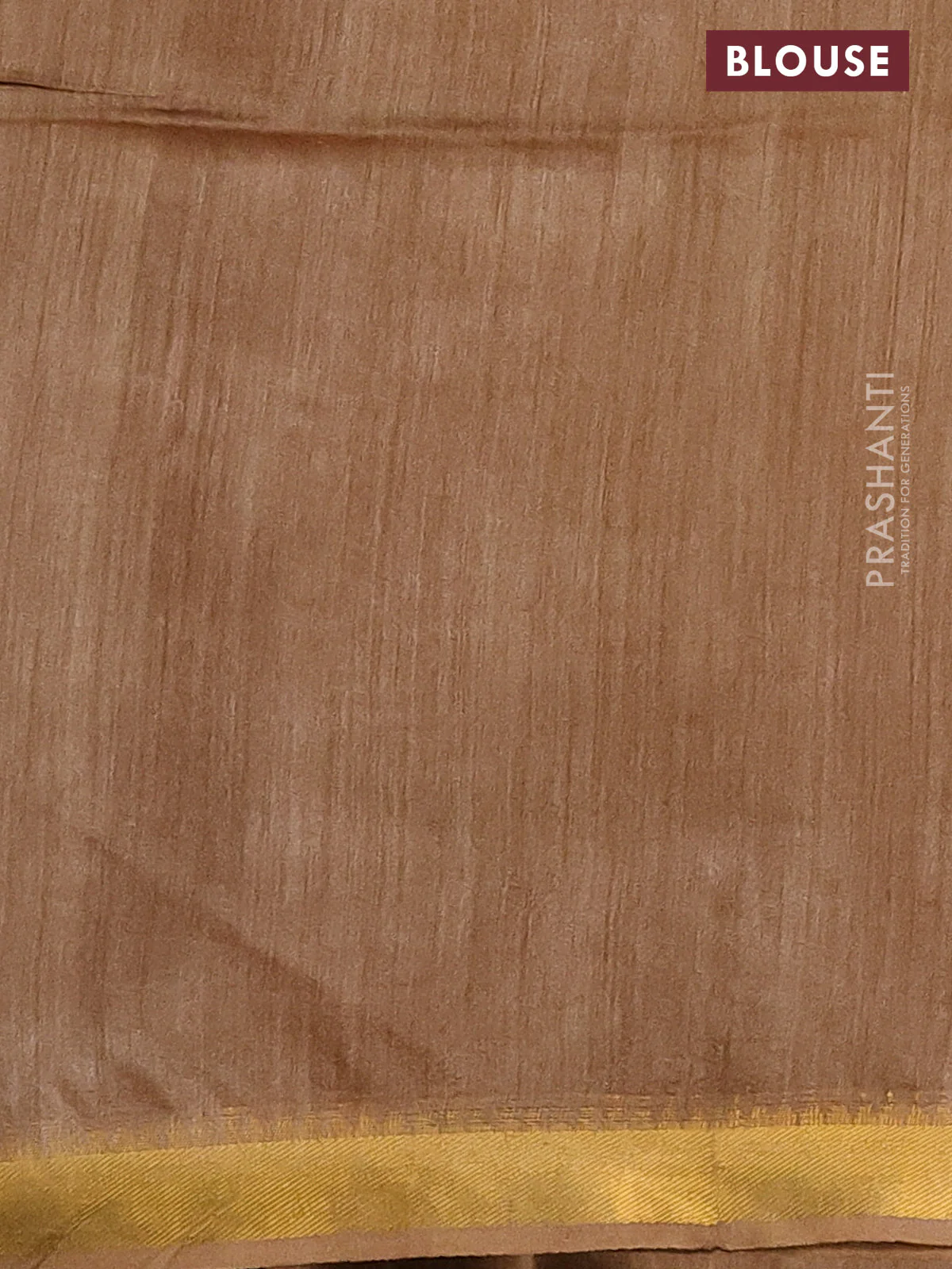 Munga tussar silk saree sandal with allover zari woven buttas and zari woven border - Image 3