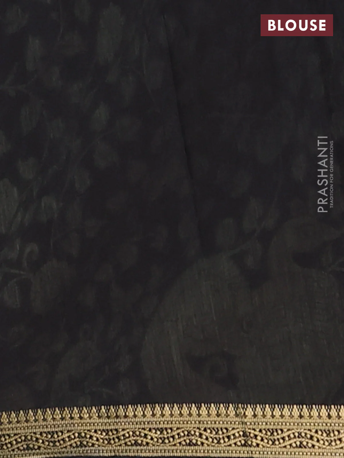 Muslin silk saree black and elaichi green with allover kalamkari prints and zari woven border - Image 4