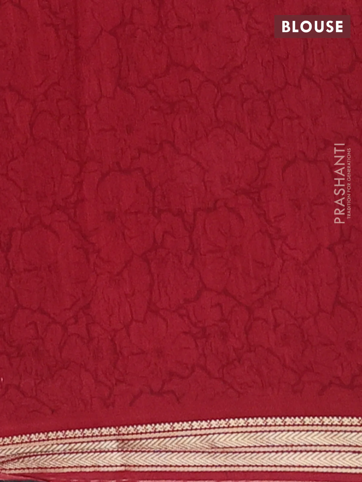 Muslin silk saree black and maroon with allover geometric prints and zari woven border - Image 4
