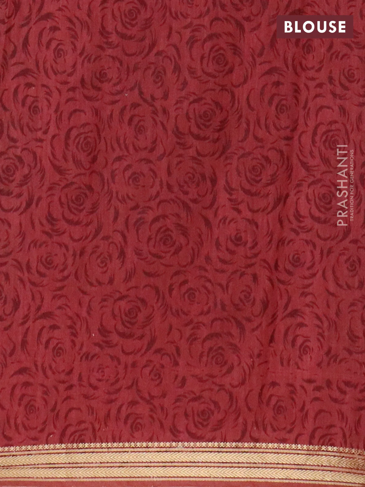 Muslin silk saree black and pastel maroon with allover prints and zari woven border - Image 4
