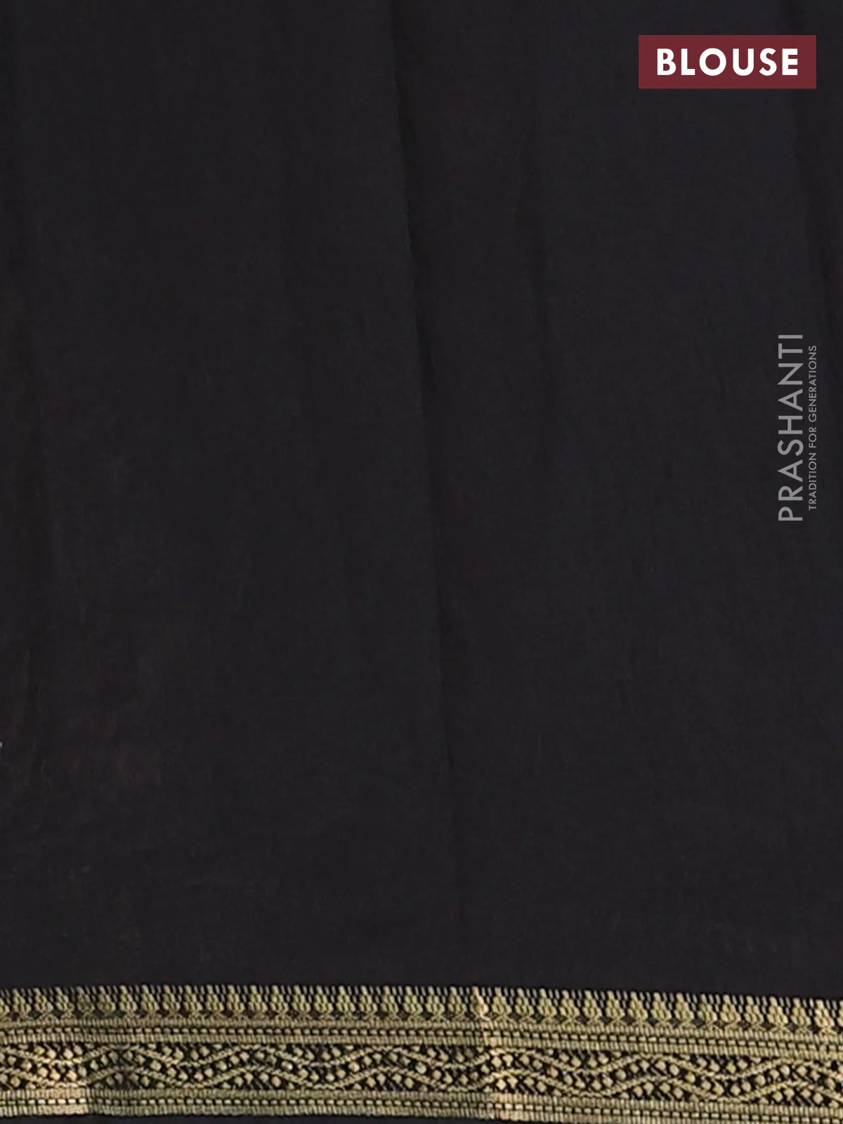 Muslin silk saree black and sandal with allover kalamkari prints and zari woven border - Image 4