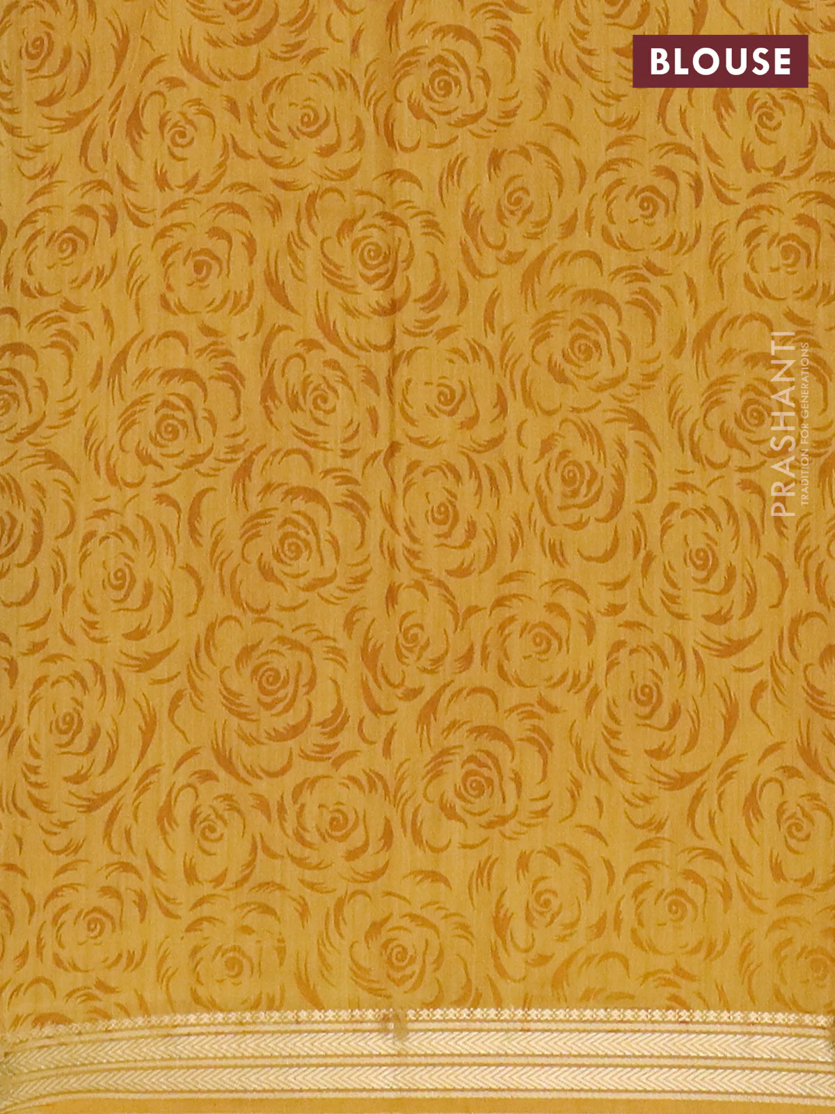 Muslin silk saree coffee brown and mustard yellow with allover prints and zari woven border - Image 4