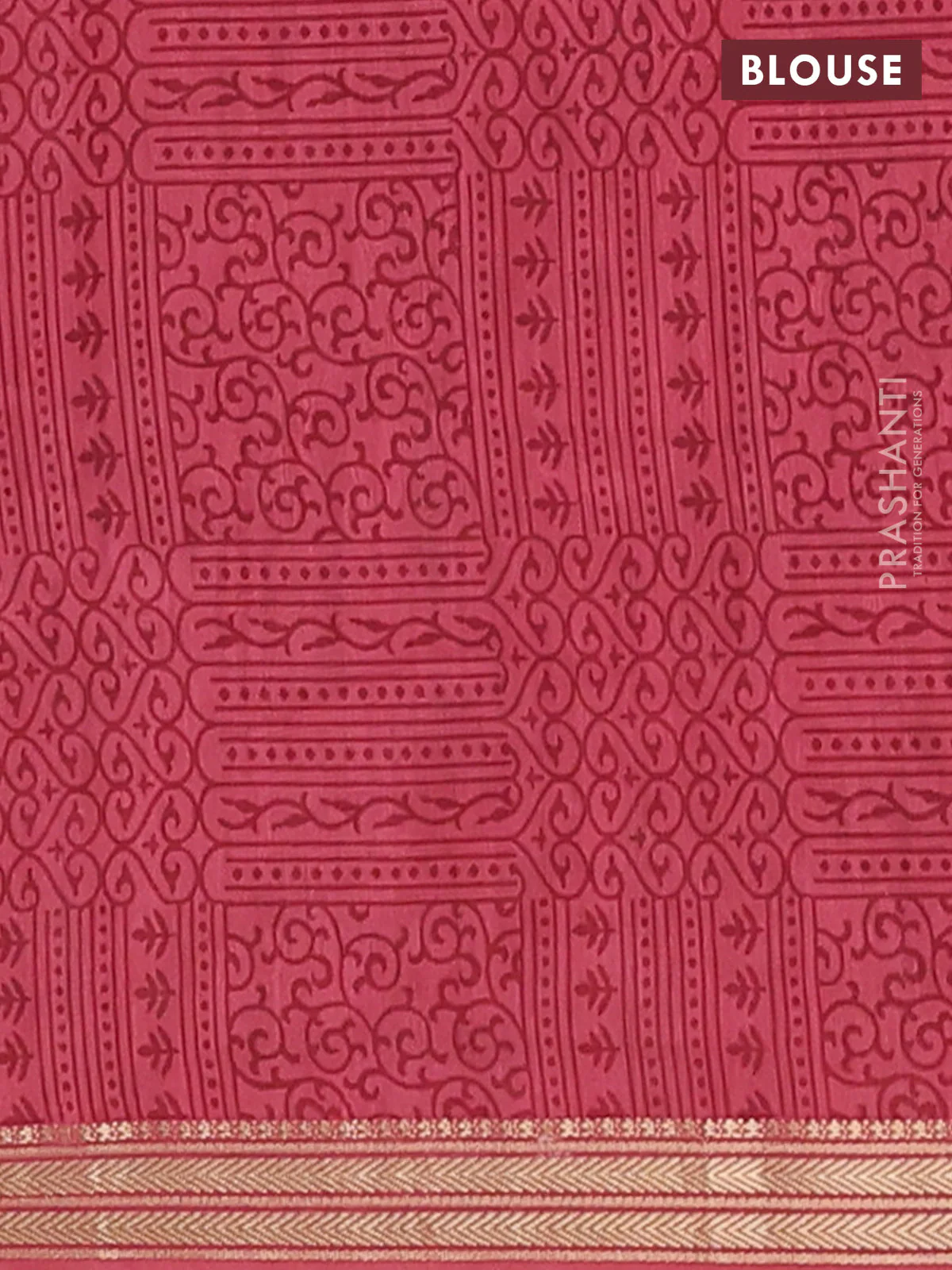 Muslin silk saree grey and pastel maroon with allover geometric prints and zari woven border - Image 4