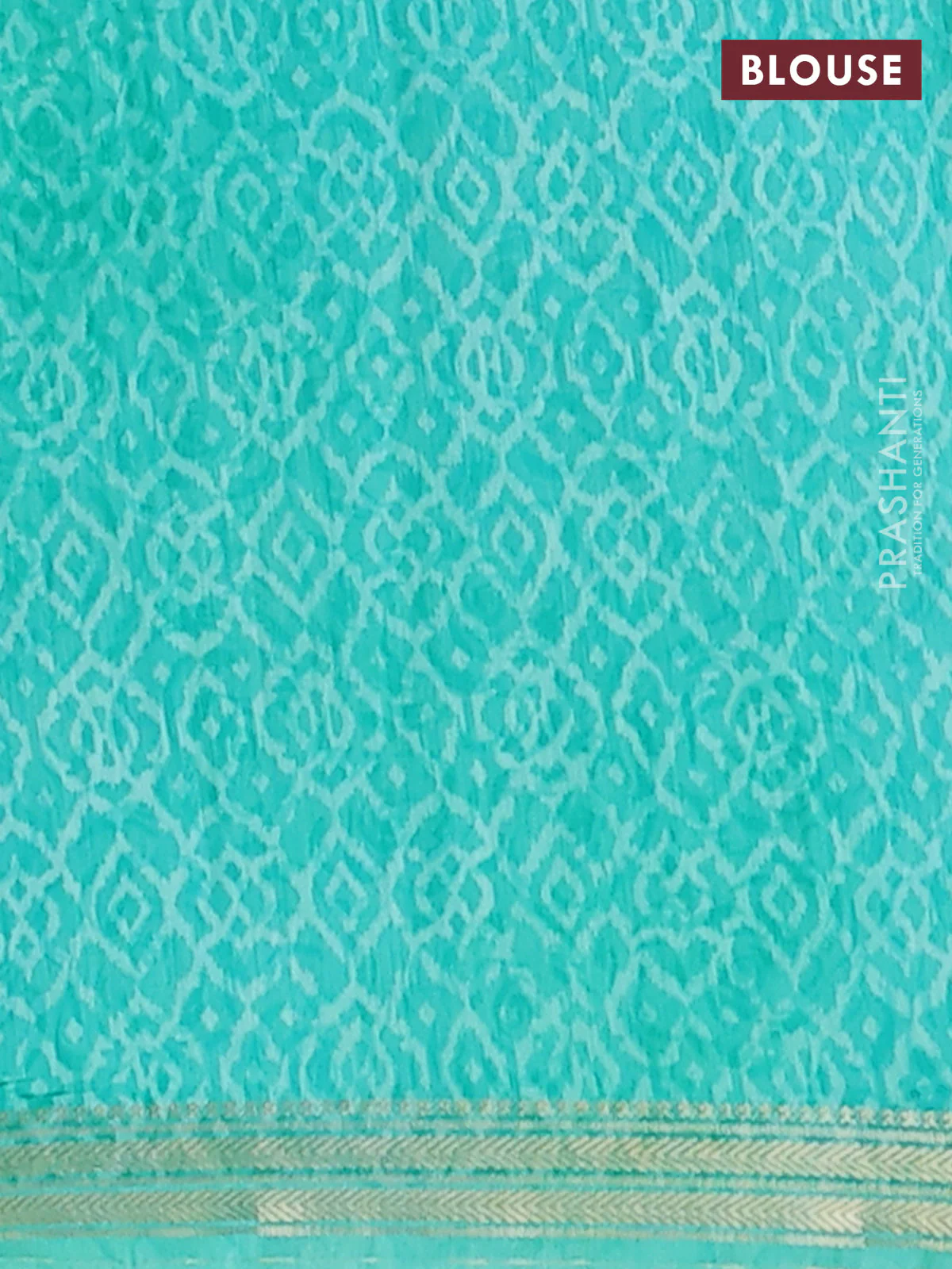 Muslin silk saree grey and teal green with allover floral butta prints and zari woven border - Image 4