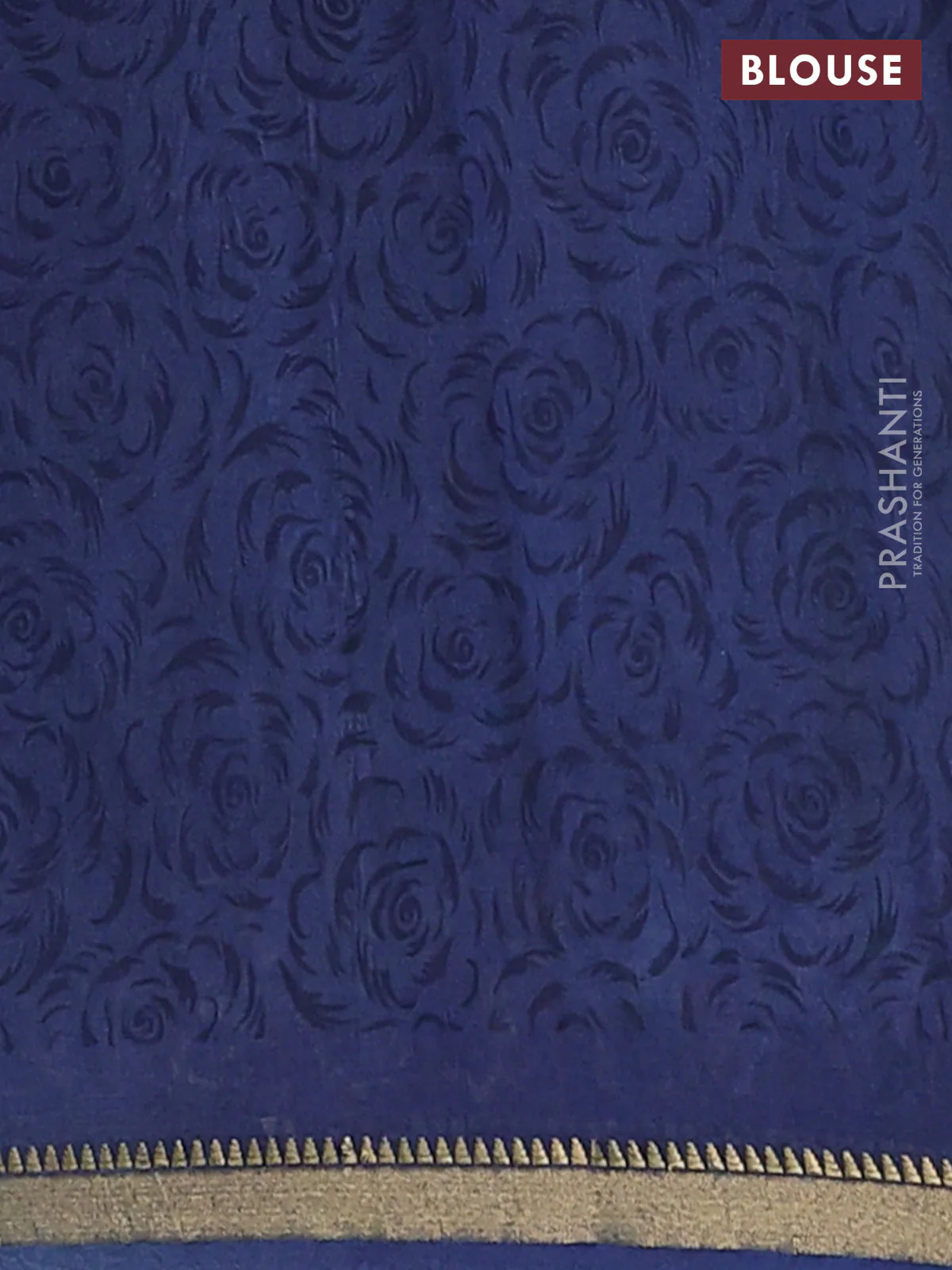 Muslin silk saree maroon and blue with allover ikat prints and zari woven border - Image 4