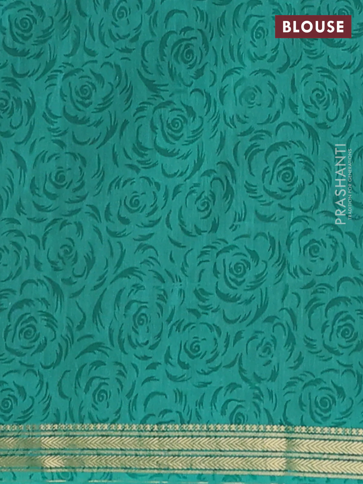 Muslin silk saree navy blue and teal green with allover ikat prints and zari woven border - Image 4