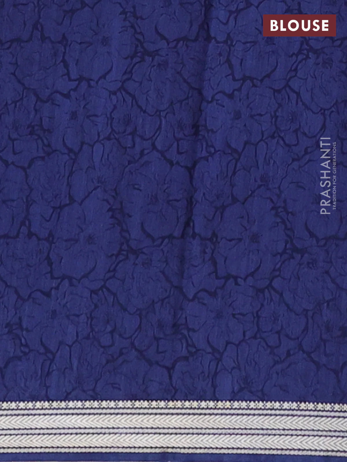 Muslin silk saree pastel maroon and blue with allover geometric prints and zari woven border - Image 4