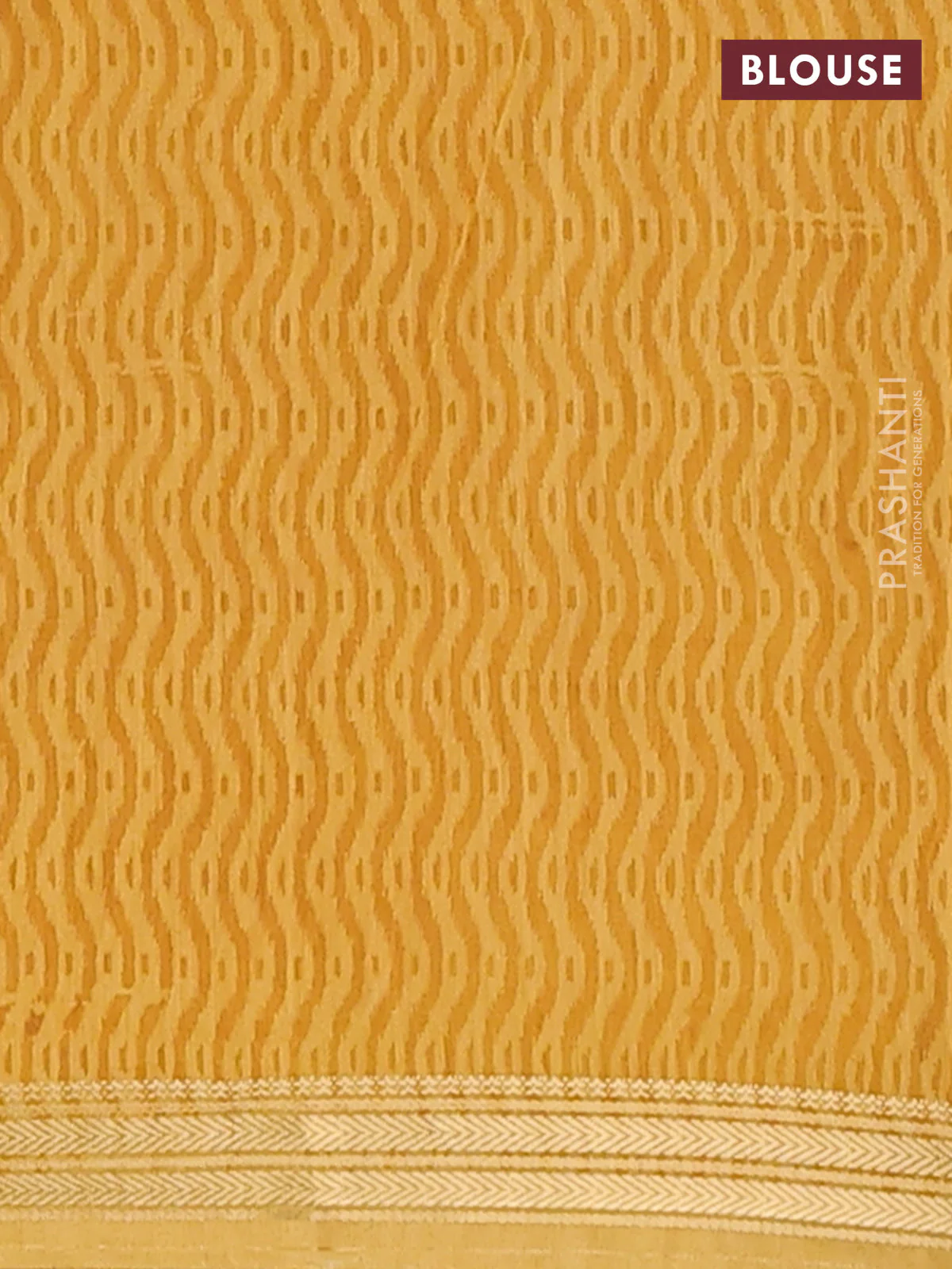 Muslin silk saree peach shade and mustard yellow with allover floral butta prints and zari woven border - Image 4