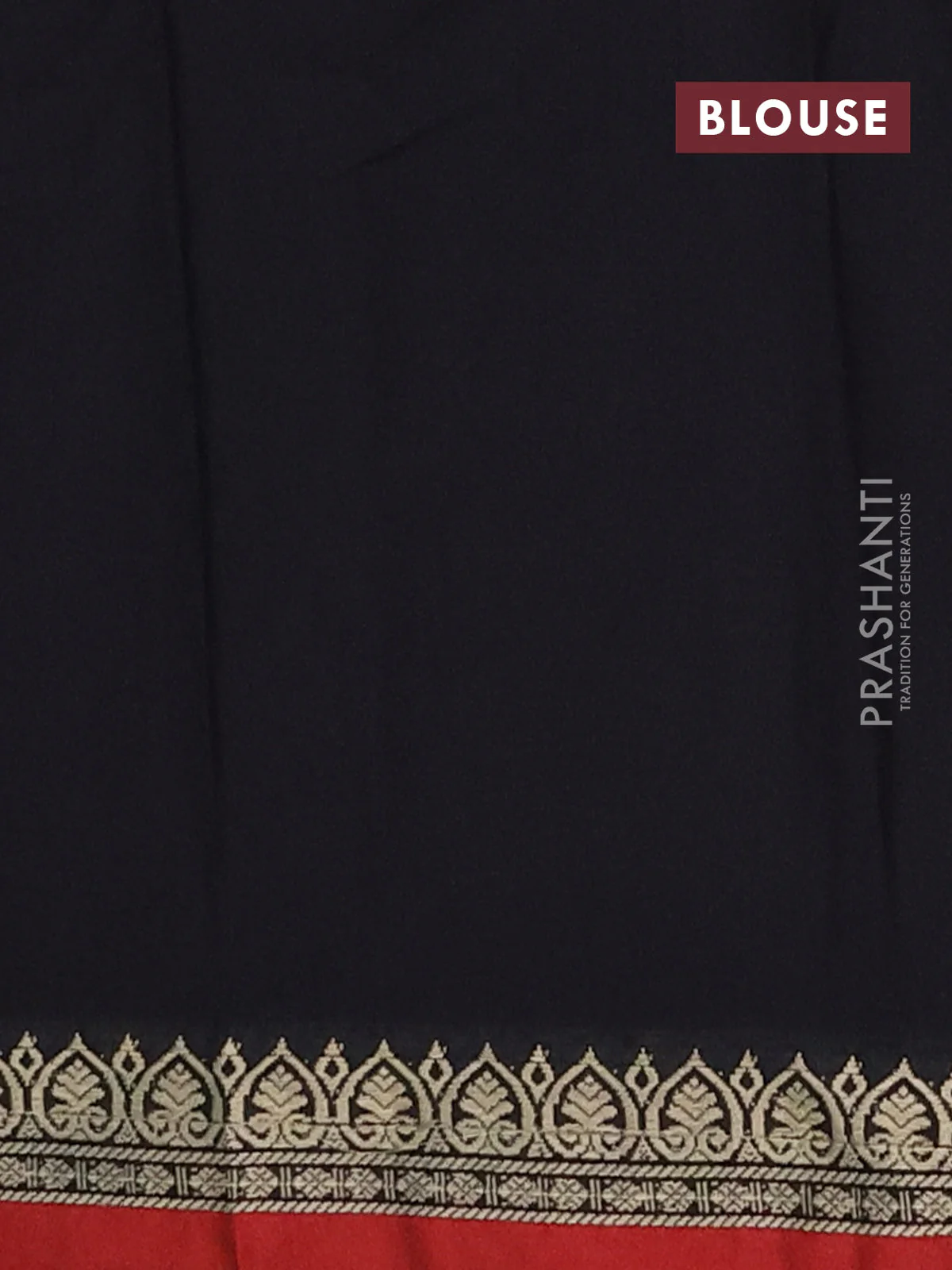 Narayanpet cotton saree black and maroon with plain body and thread woven border - Image 4