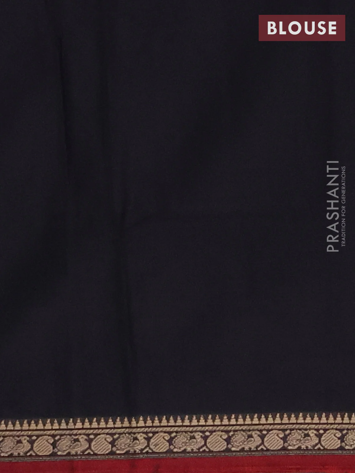 Narayanpet cotton saree black and maroon with plain body and thread woven border - Image 4
