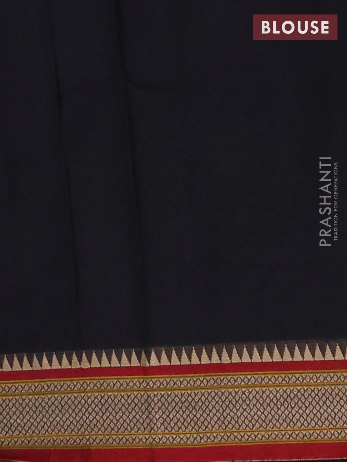 Narayanpet cotton saree black and maroon with plain body and thread woven border - Image 4