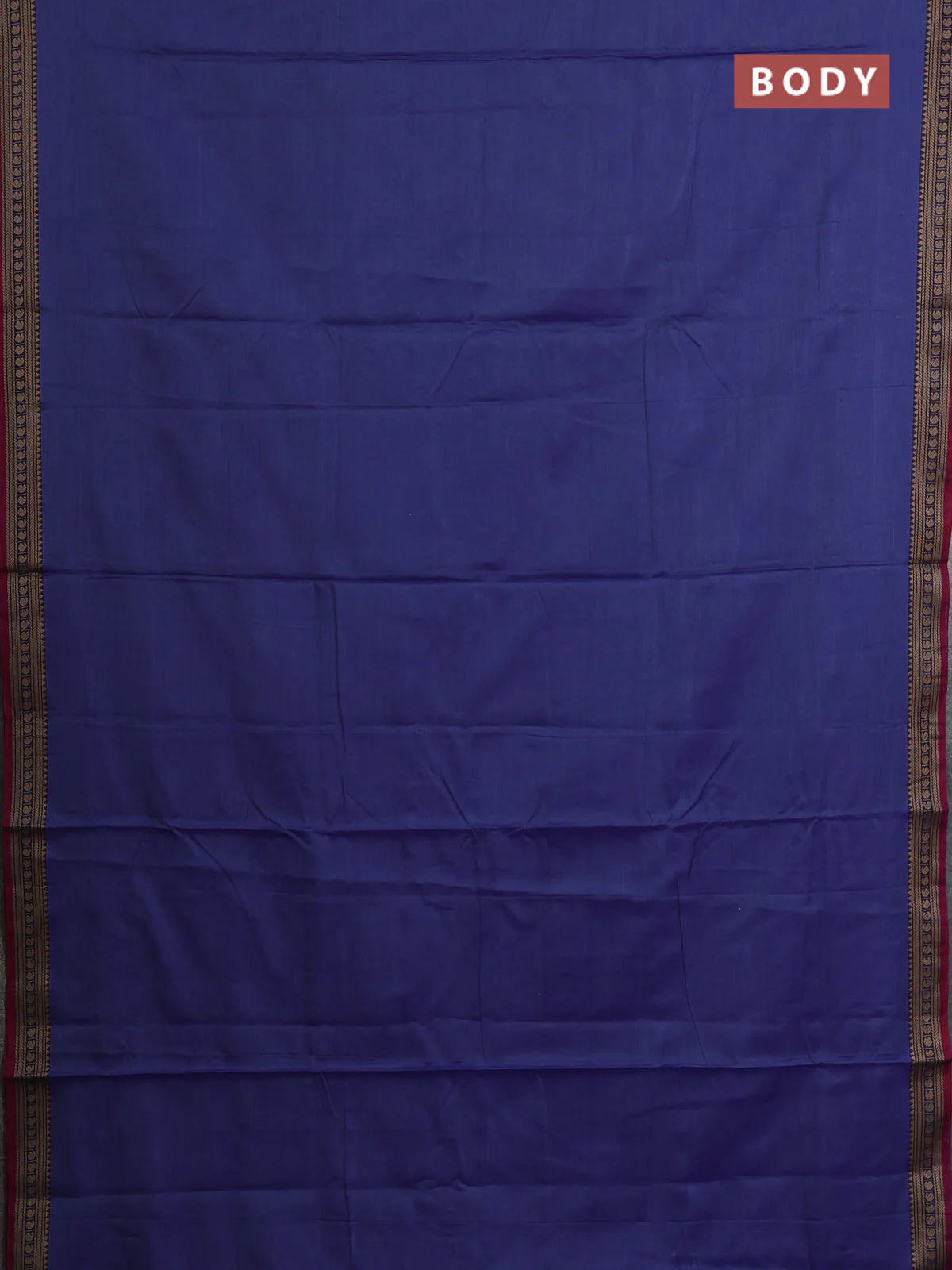 Narayanpet cotton saree blue shade and pink with plain body and thread woven border - Image 2