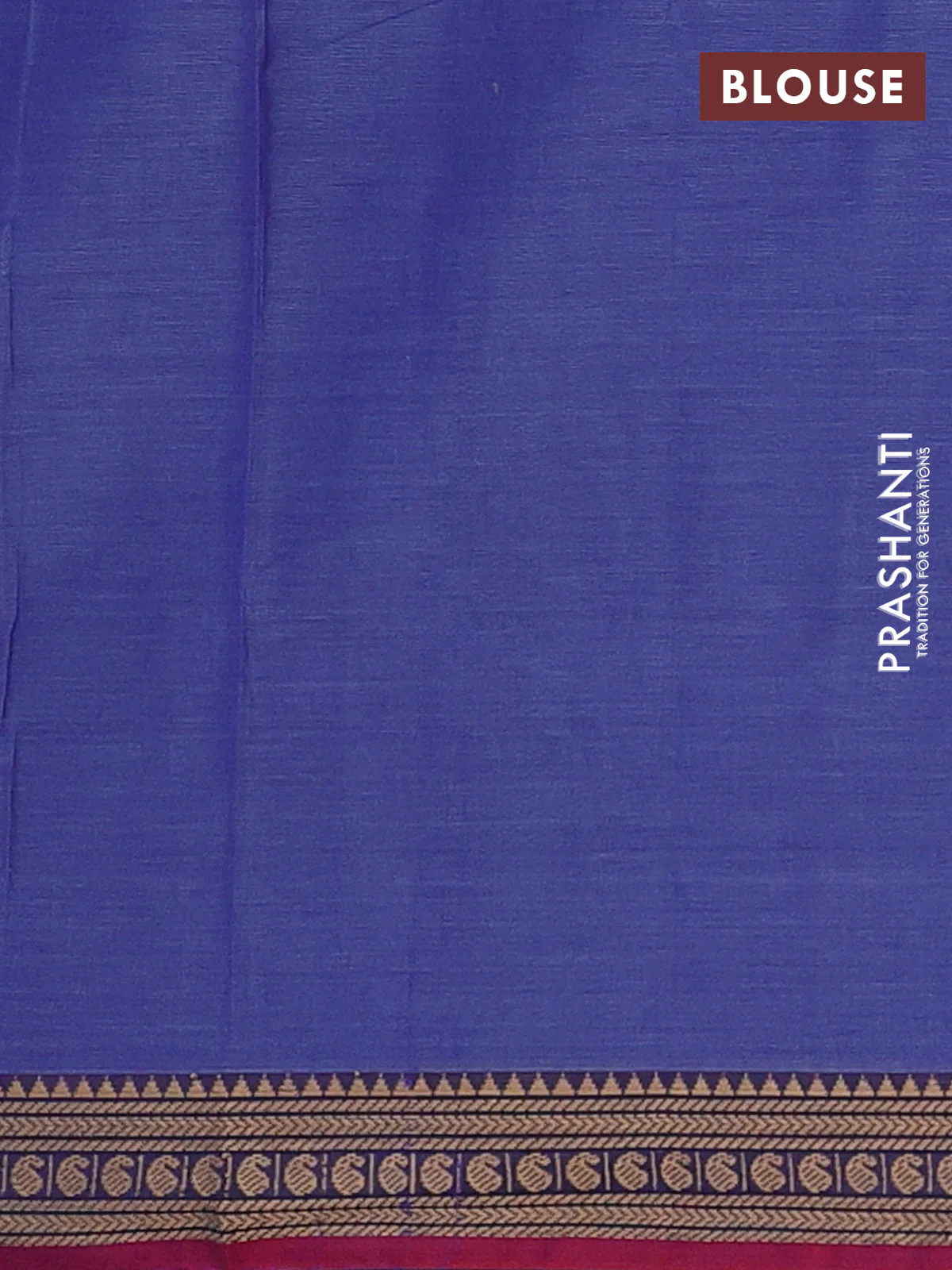 Narayanpet cotton saree blue shade and pink with plain body and thread woven border - Image 4
