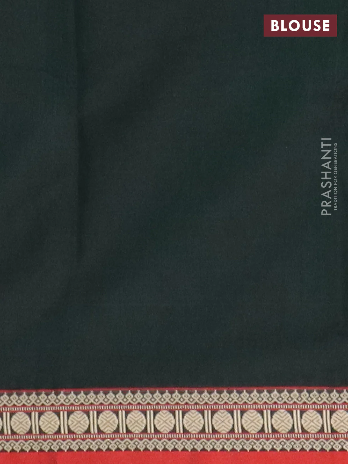 Narayanpet cotton saree bottle green and rust shade with plain body and thread woven butta border - Image 4