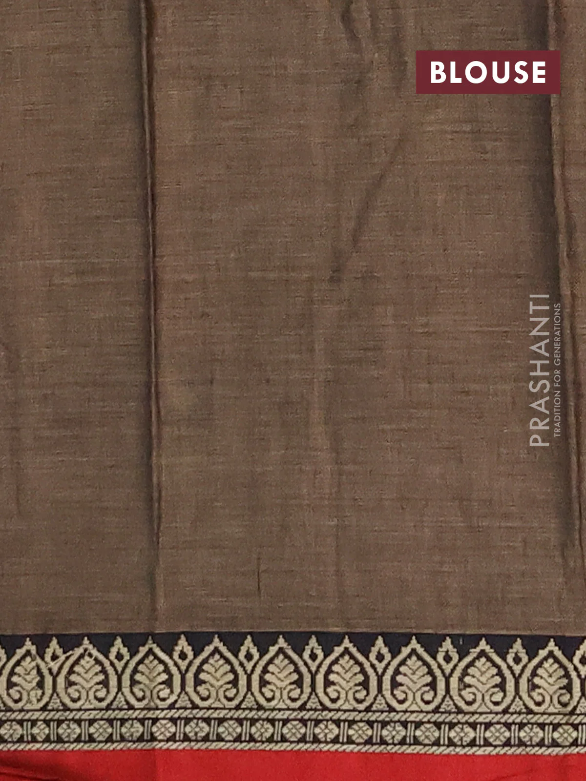 Narayanpet cotton saree chikku shade and rust shade with plain body and thread woven border - Image 4