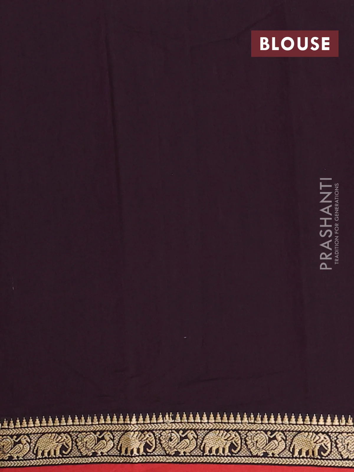 Narayanpet cotton saree coffee brown and rust shade with plain body and thread woven border - Image 4