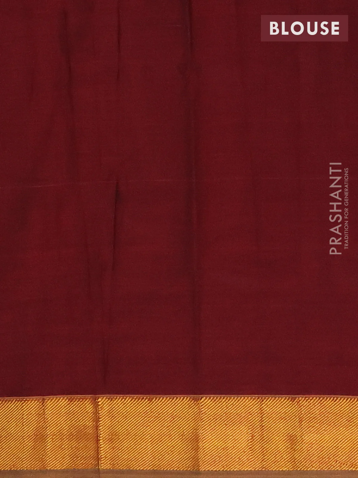 Narayanpet cotton saree deep maroon with plain body and zari woven border - Image 4
