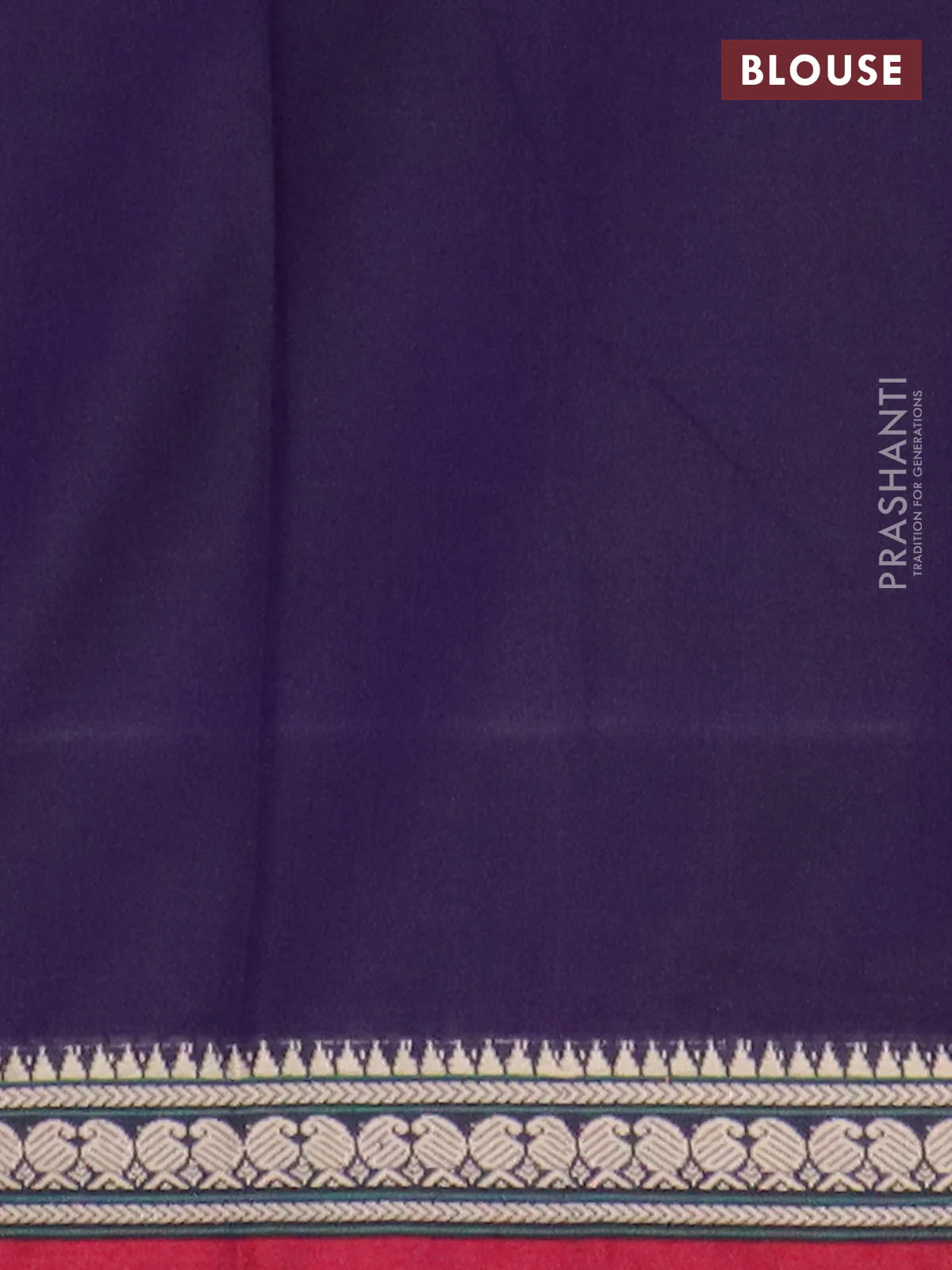 Narayanpet cotton saree deep violet and maroon with plain body and thread woven border - Image 4