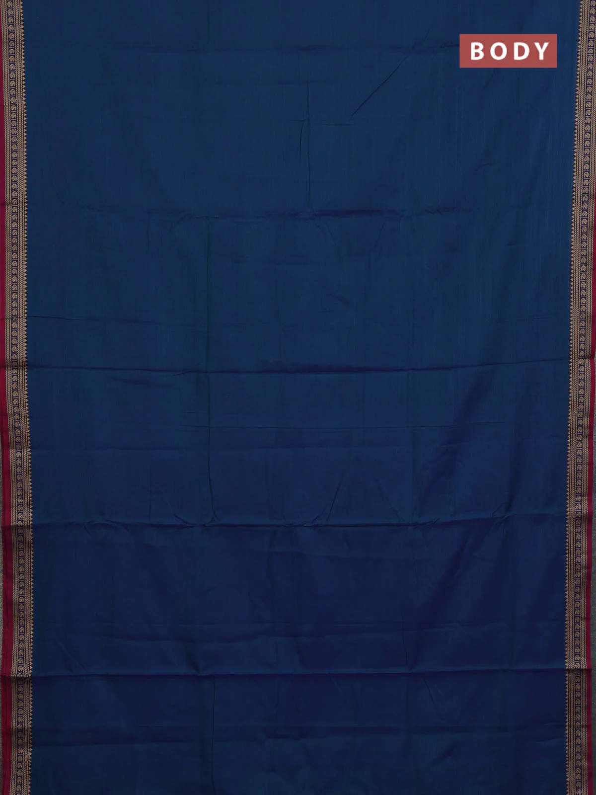 Narayanpet cotton saree dual shade of bluish green and pink with plain body and thread woven border - Image 2