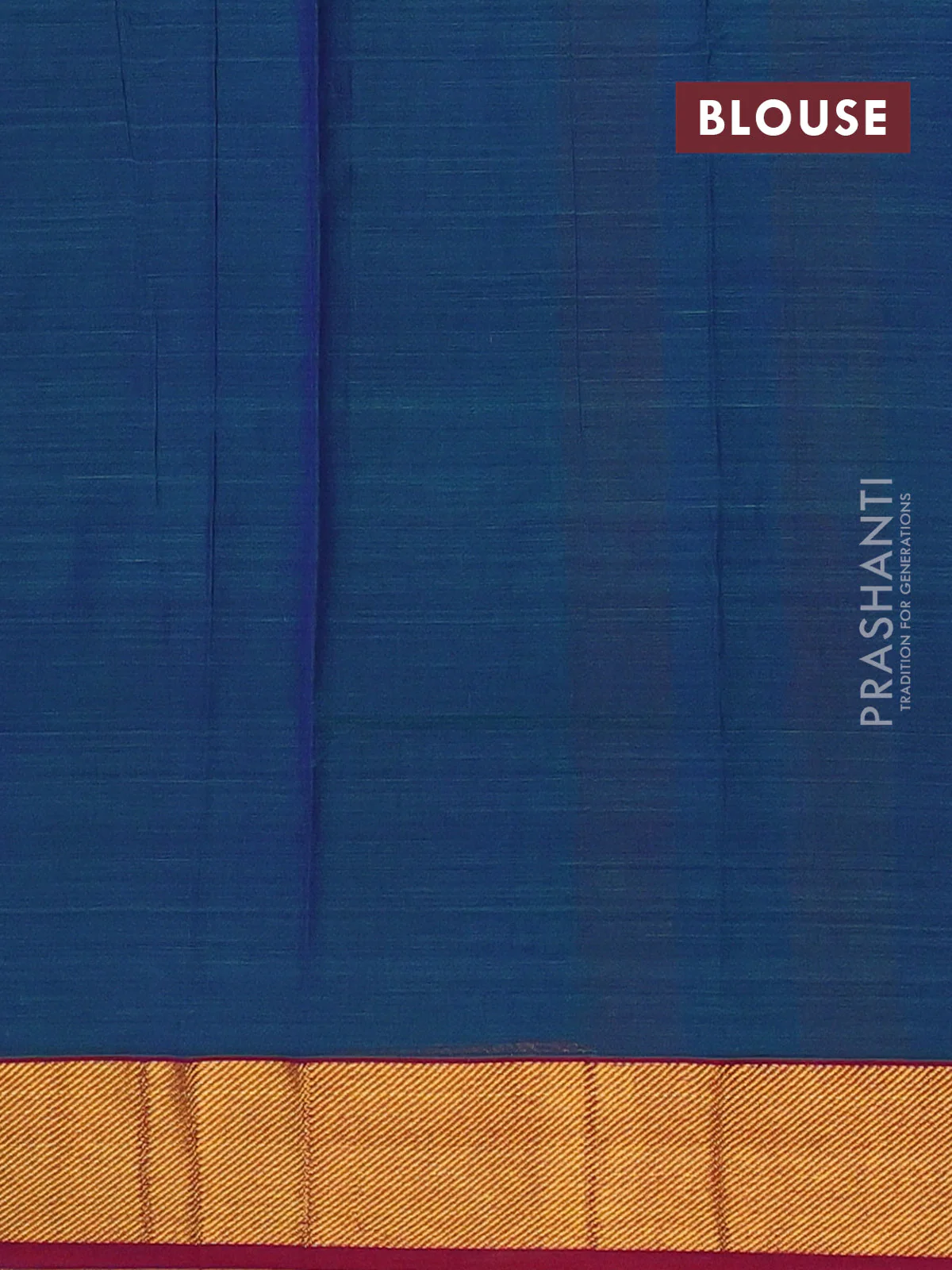 Narayanpet cotton saree dual shade of bluish green and pink with plain body and zari woven border - Image 4