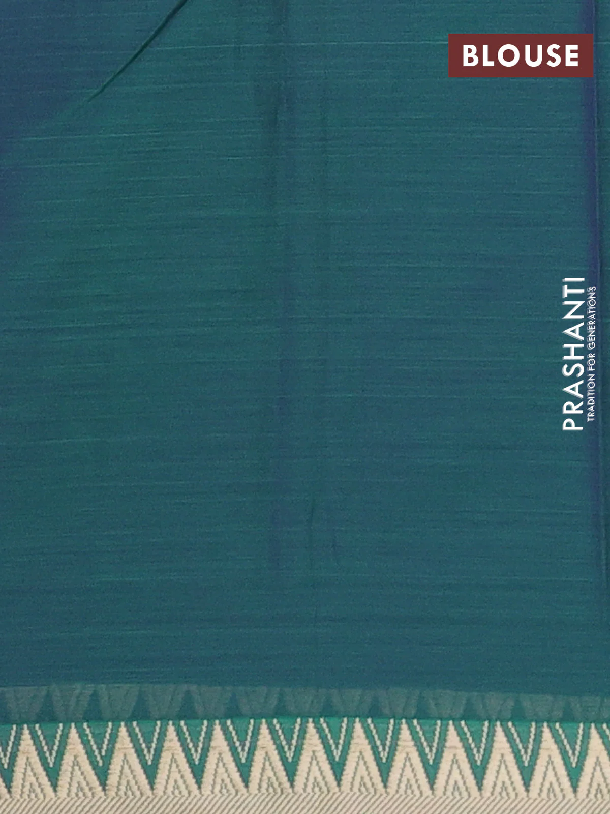 Narayanpet cotton saree dual shade of green and beige with plain body and temple thread woven border - Image 4