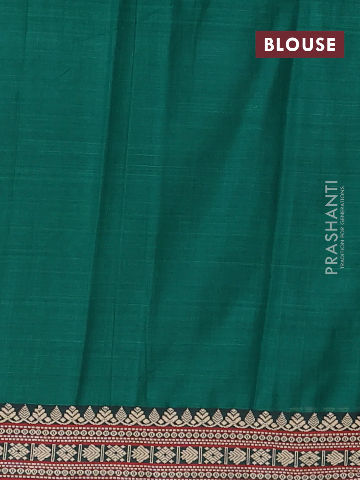 Narayanpet cotton saree green and maroon with plain body and thread woven border - Image 4