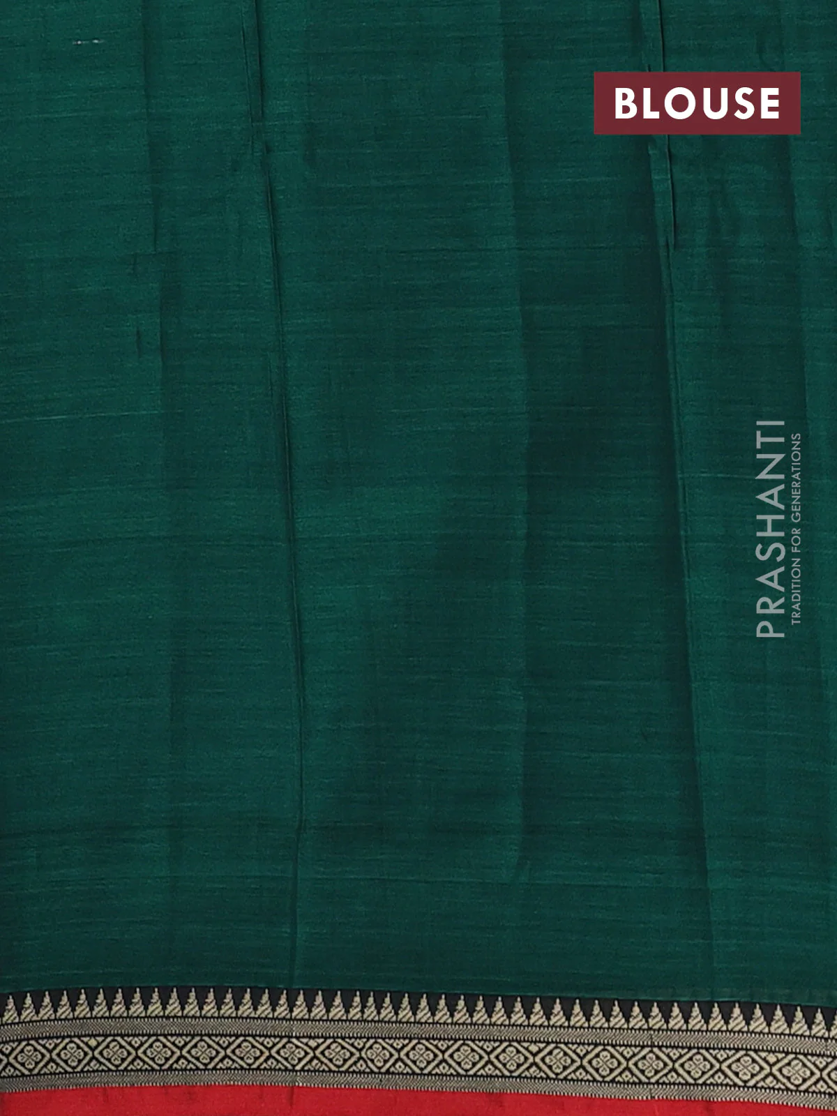 Narayanpet cotton saree green and maroon with plain body and thread woven border - Image 4
