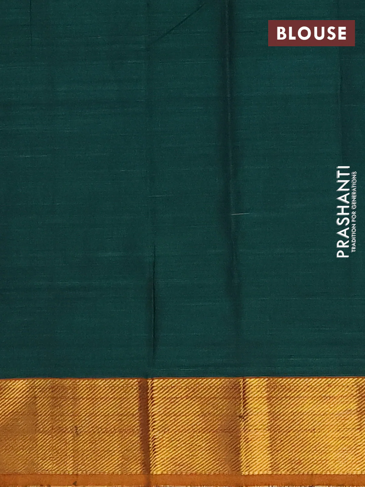 Narayanpet cotton saree green and mustard yellow with plain body and zari woven border - Image 4
