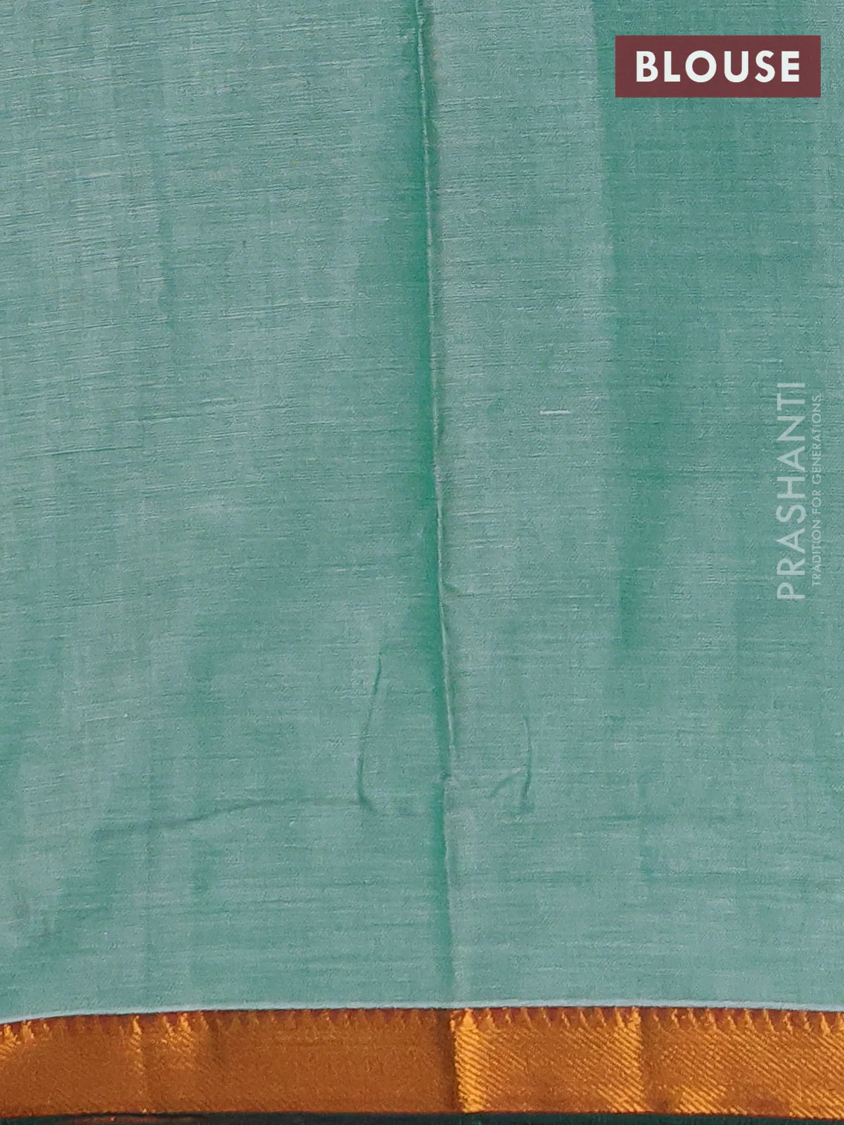 Narayanpet cotton saree green shade and green with plain body with zari woven border - Image 4