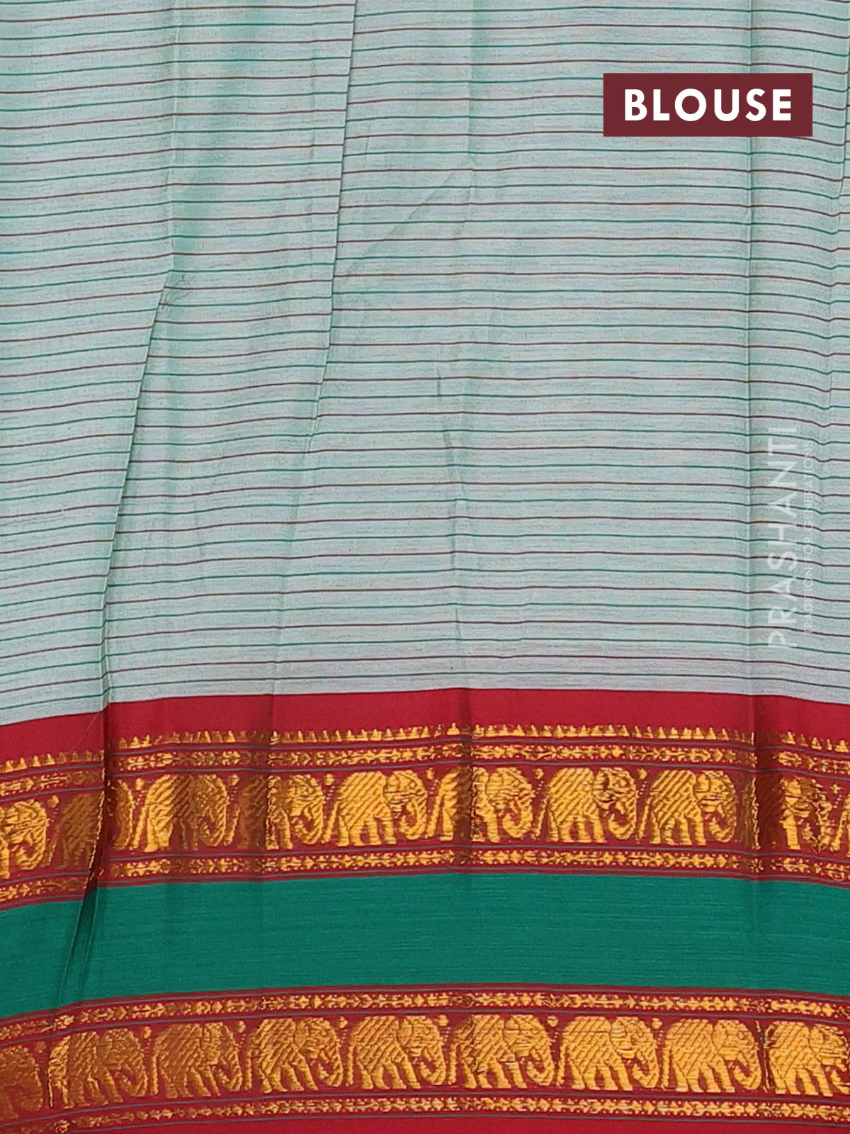 Narayanpet cotton saree green shade and maroon with allover thread weaves and rettapet zari woven border - Image 4