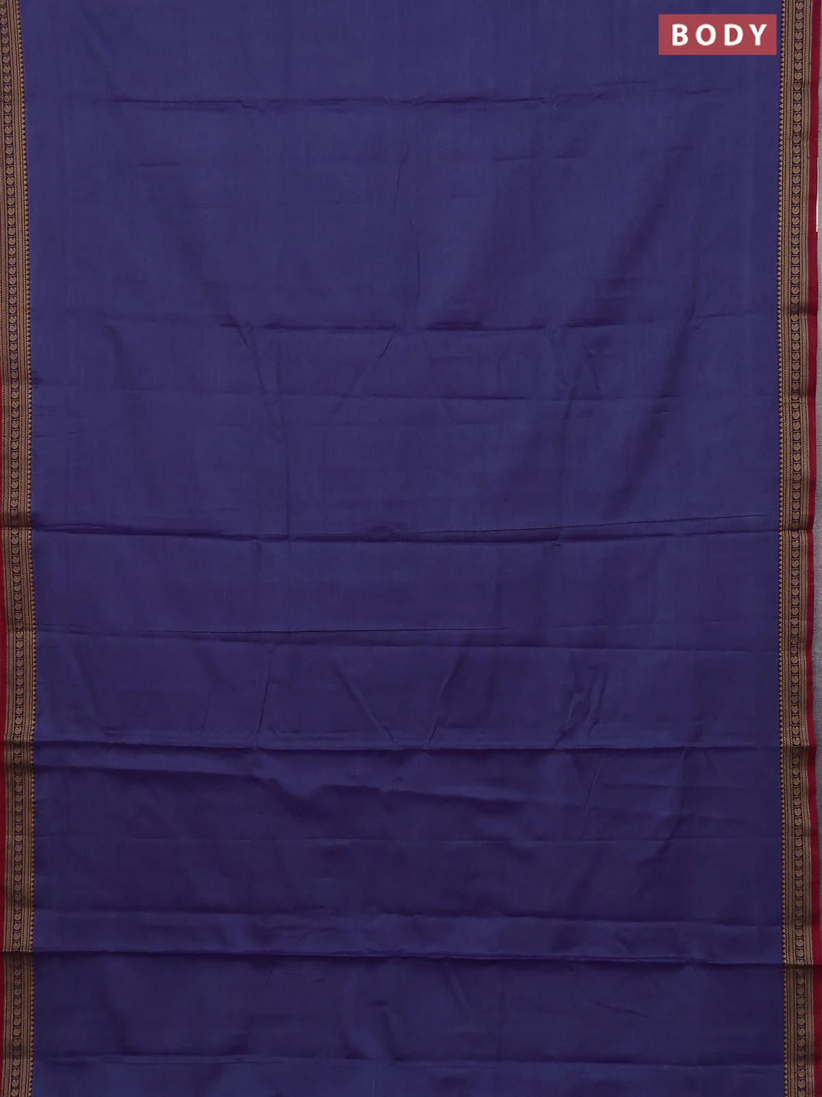 Narayanpet cotton saree greyish blue and pink with plain body and thread woven border - Image 2