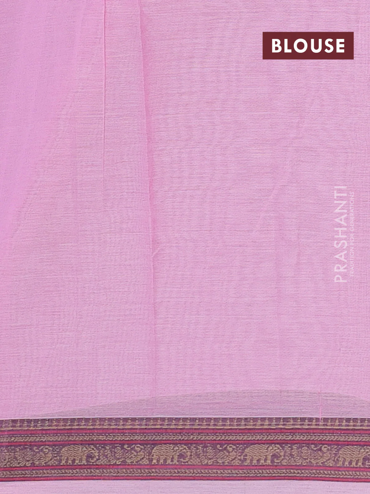 Narayanpet cotton saree light pink with plain body and thread woven border - Image 4