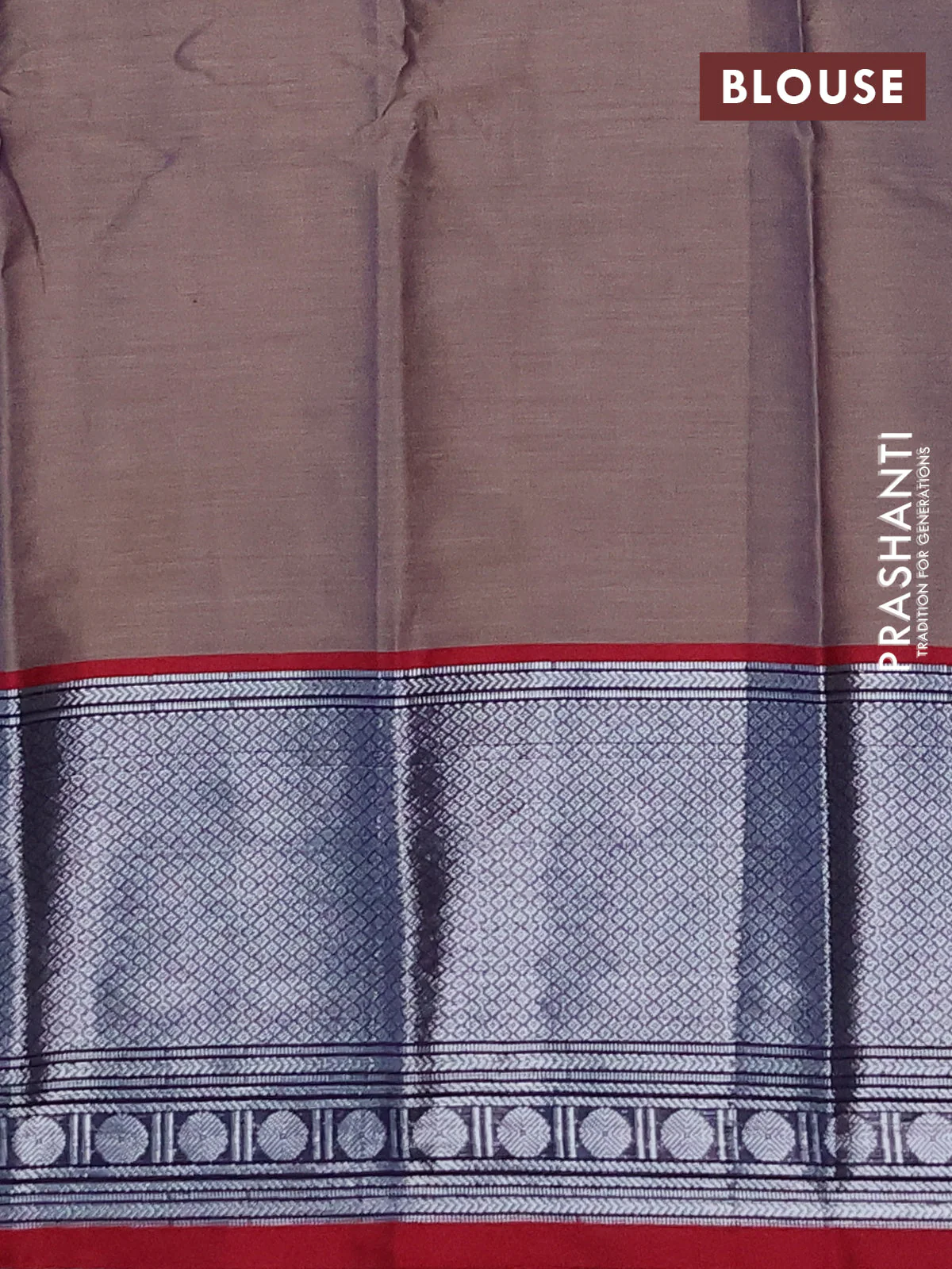 Narayanpet cotton saree maroon shade and maroon with plain body and long zari woven border - Image 4