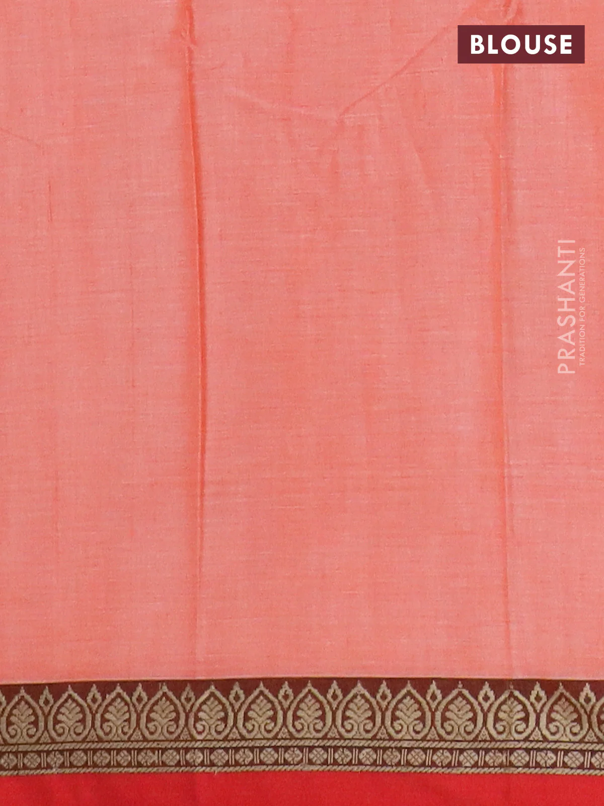 Narayanpet cotton saree pale orange and orange with plain body and thread woven border - Image 4
