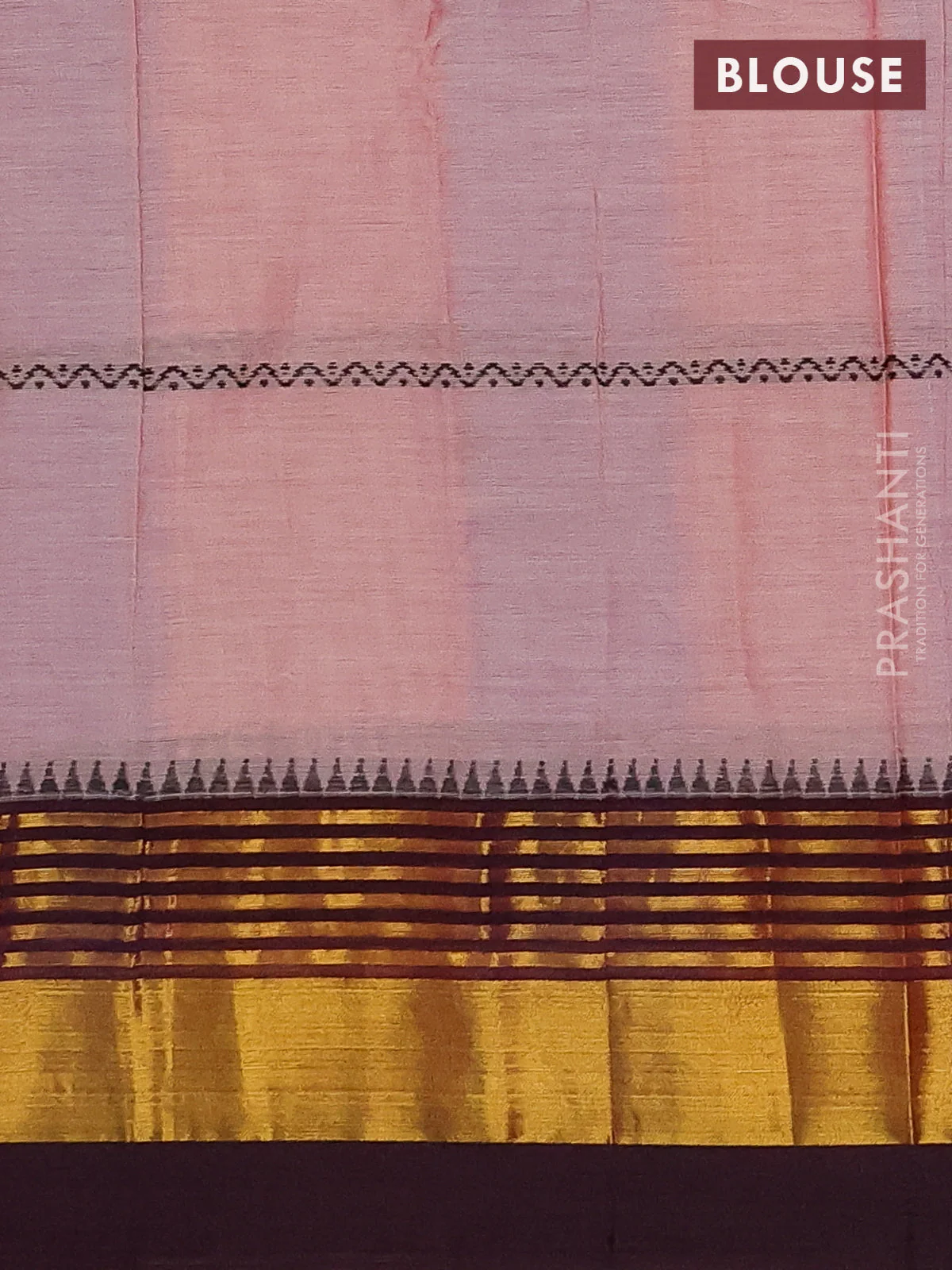 Narayanpet cotton saree peach shade and deep maroon with thread weaves and zari woven border - Image 4